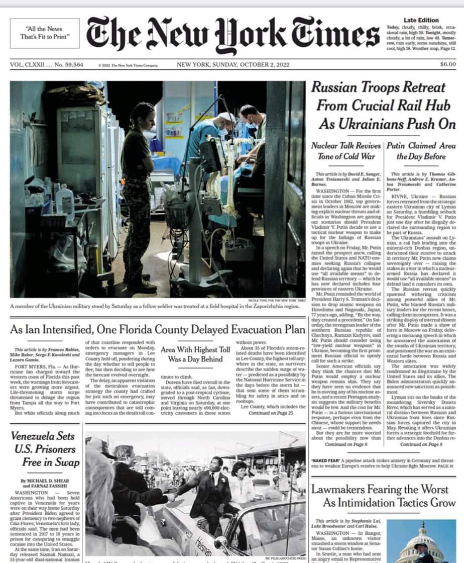 纽约时报 The New York Times -2022-10-02 pdf