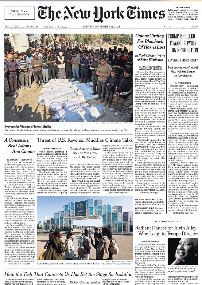 纽约时报 2024-11-11 The New York Times