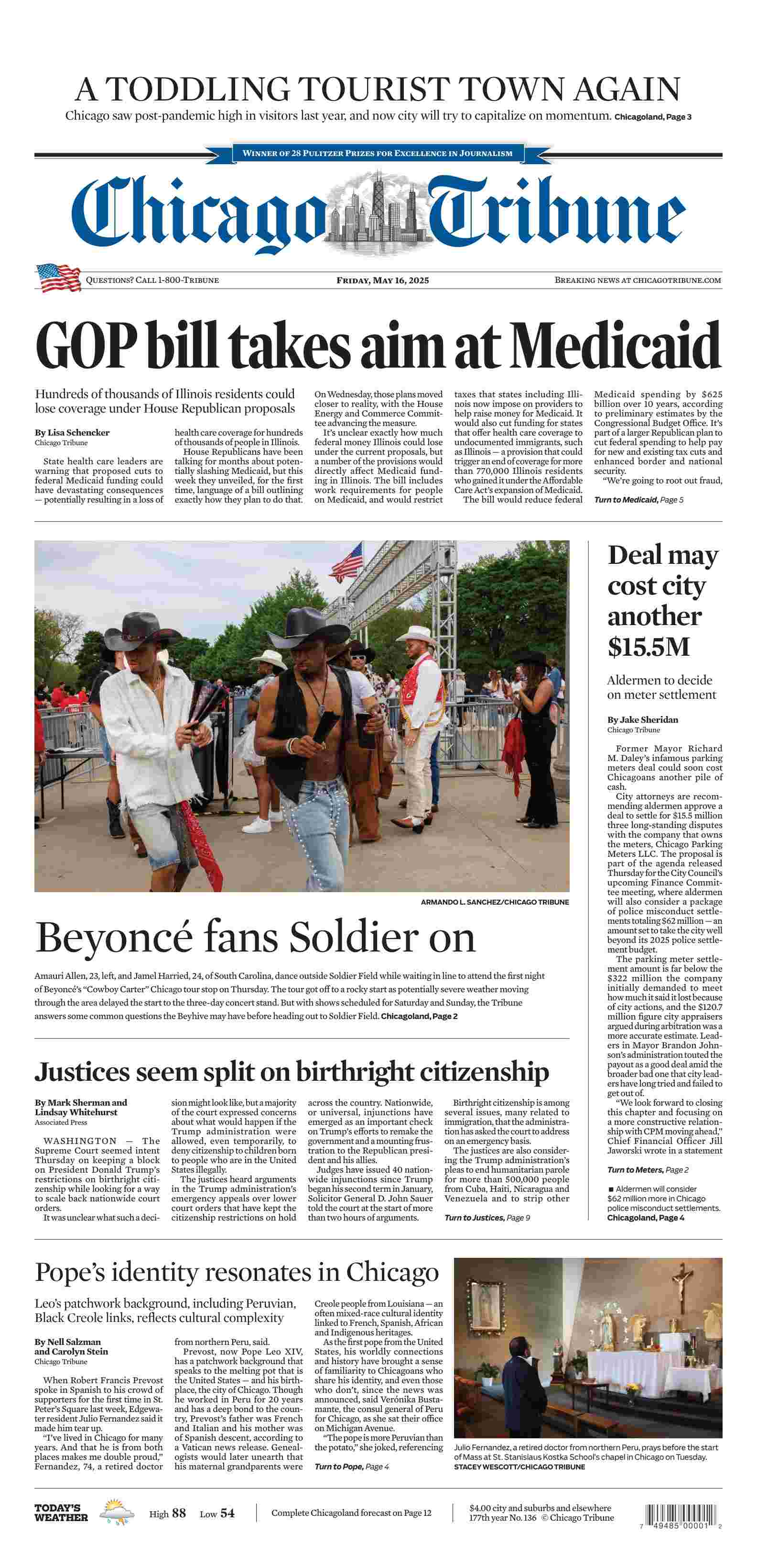 芝加哥论坛报 2025-05-16 Chicago Tribune 高清pdf下载 芝加哥论坛报 2025-05-16 Chicago Tribune 高清pdf下载