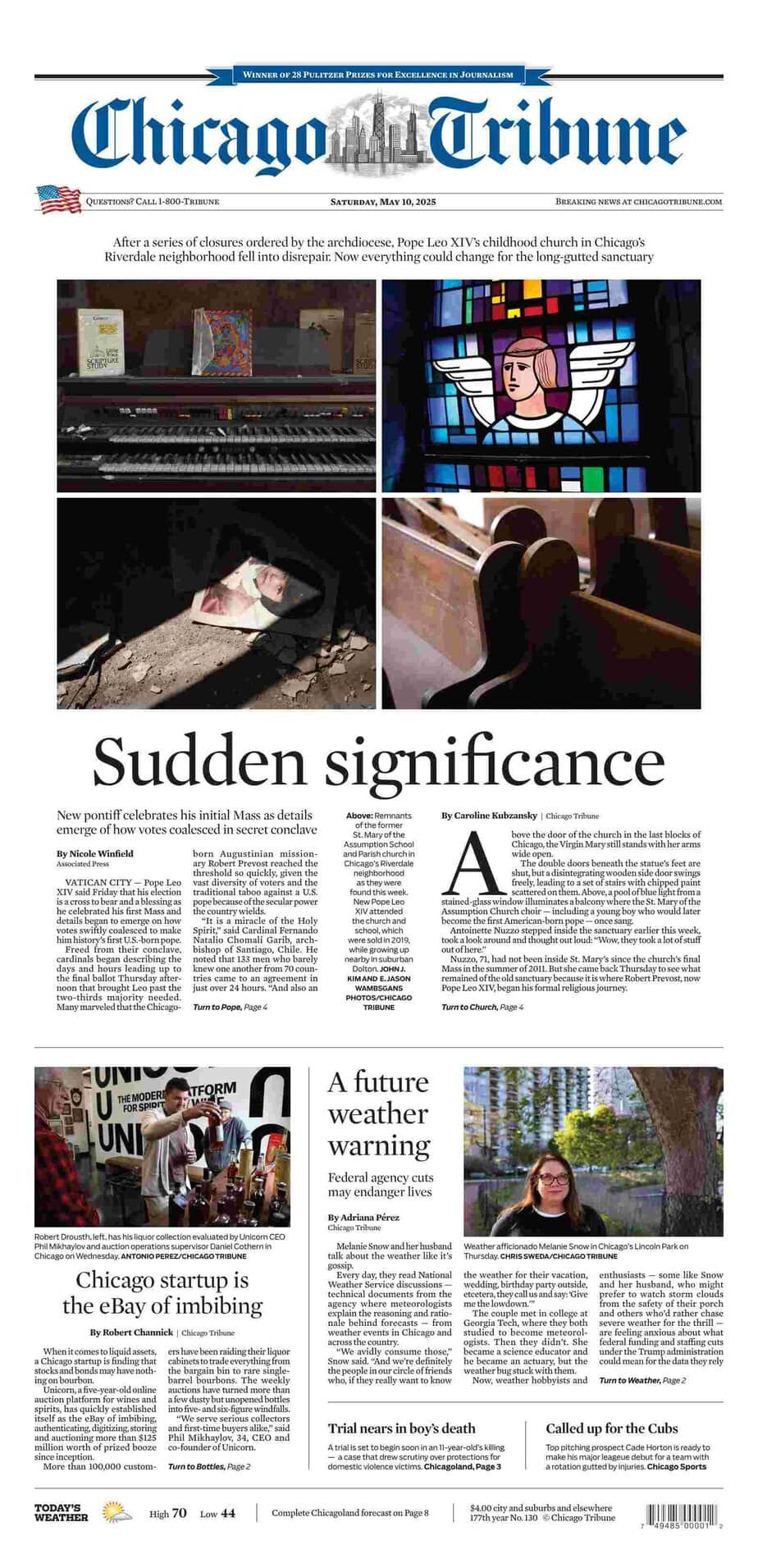 芝加哥论坛报 2025-05-10 Chicago Tribune 高清pdf下载 芝加哥论坛报 2025-05-10 Chicago Tribune 高清pdf下载