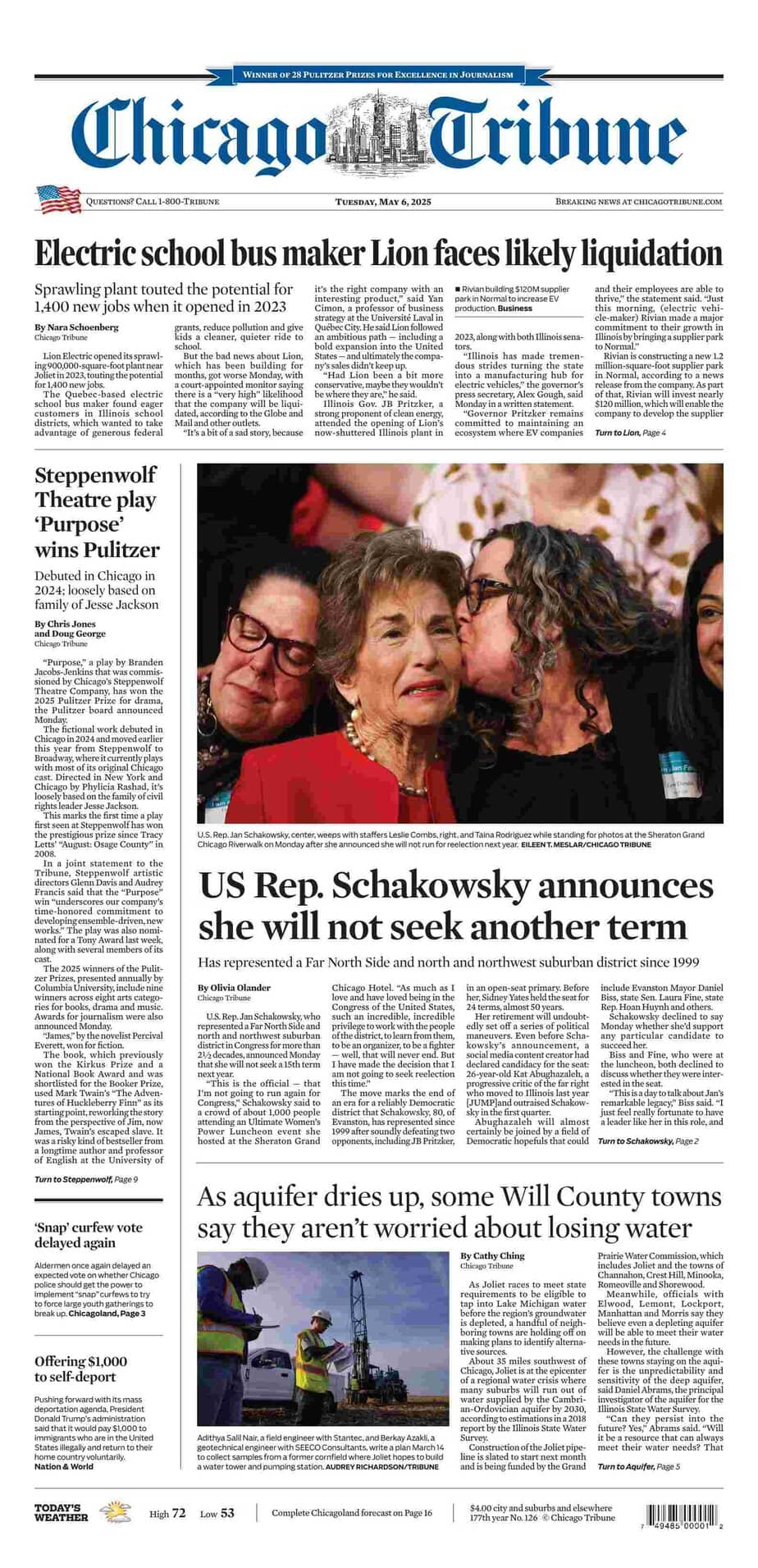 芝加哥论坛报 2025-05-06 Chicago Tribune 高清pdf下载 芝加哥论坛报 2025-05-06 Chicago Tribune 高清pdf下载