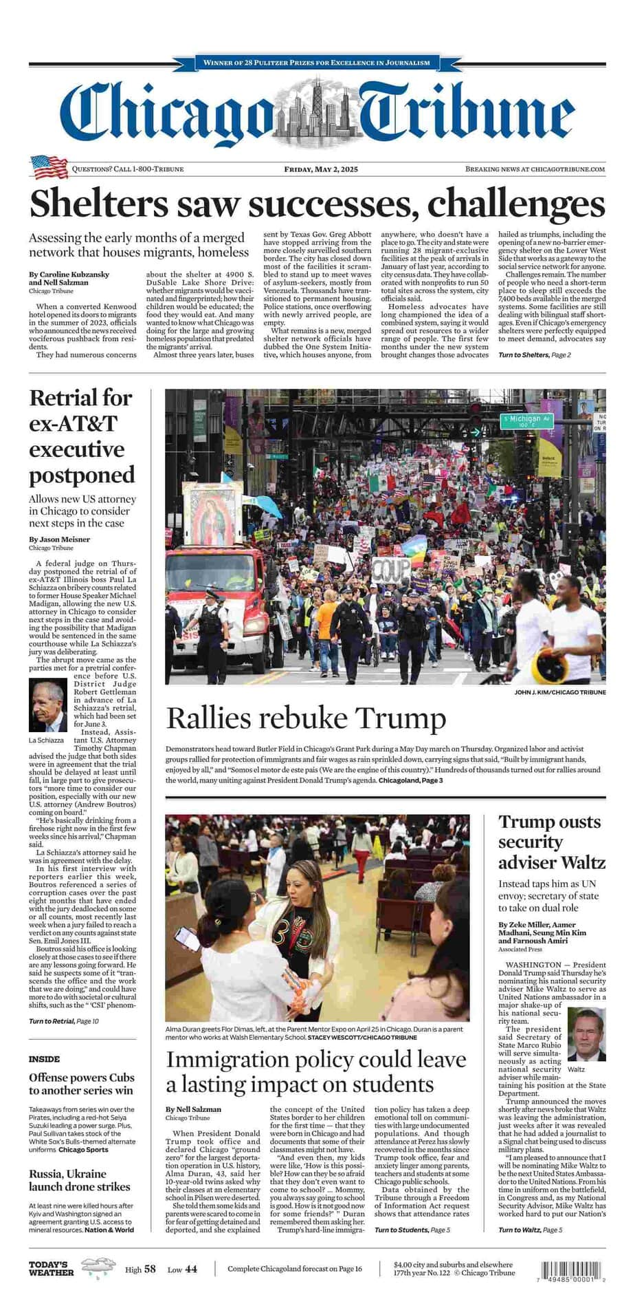 芝加哥论坛报 2025-05-02 Chicago Tribune 高清pdf下载 芝加哥论坛报 2025-05-02 Chicago Tribune 高清pdf下载