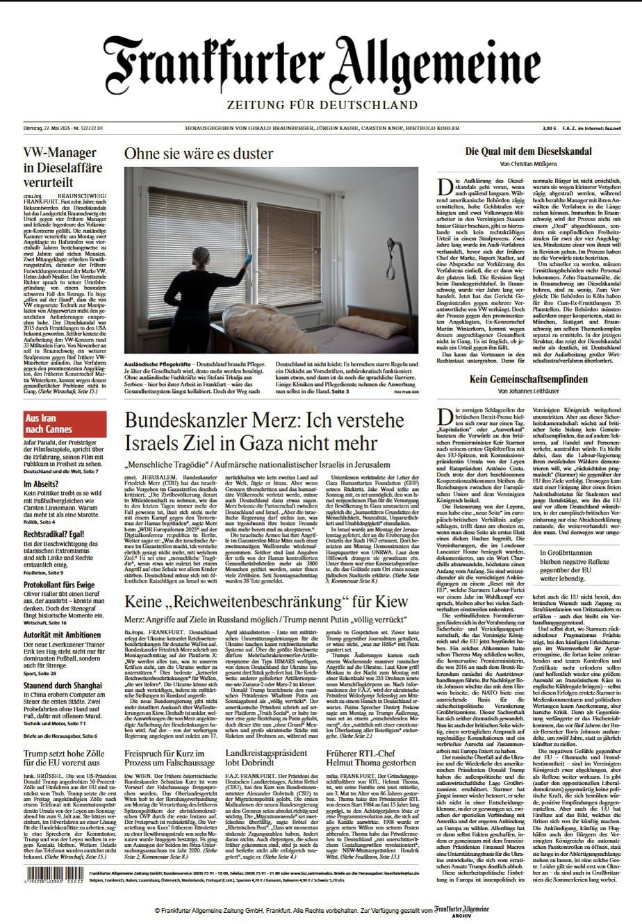 Frankfurter Allgemeine Zeitung 2025-05-27 德语法兰克福汇报 Frankfurter Allgemeine Zeitung 2025-05-27 德语法兰克福汇报