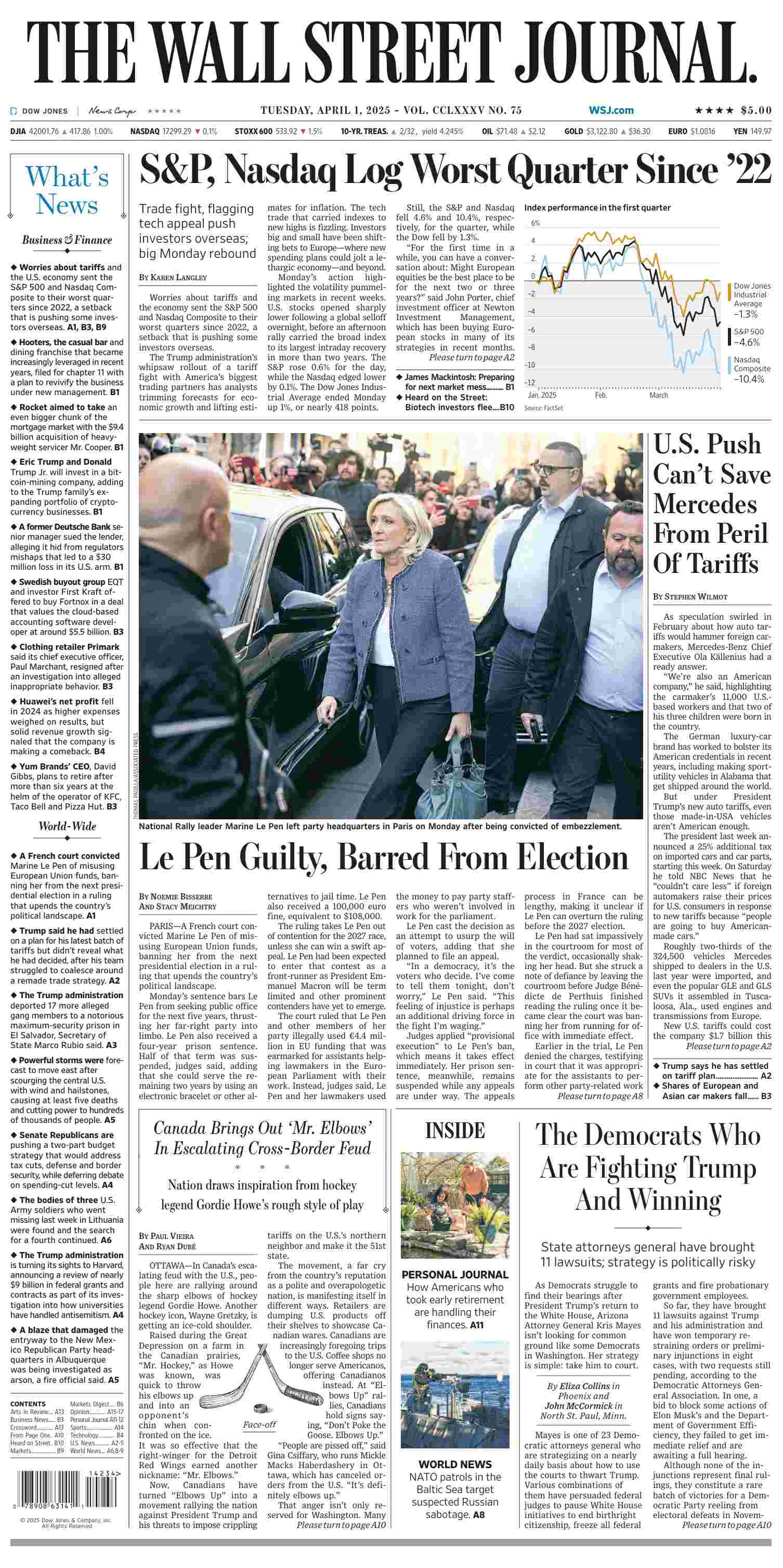 华尔街日报 2025-04-01 The WSJ 华尔街日报 2025-04-01 The WSJ