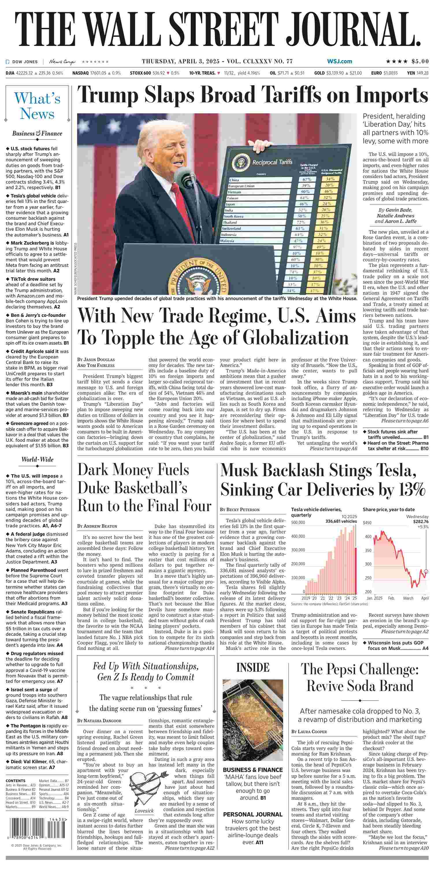 华尔街日报 2025-04-03 The WSJ 华尔街日报 2025-04-03 The WSJ