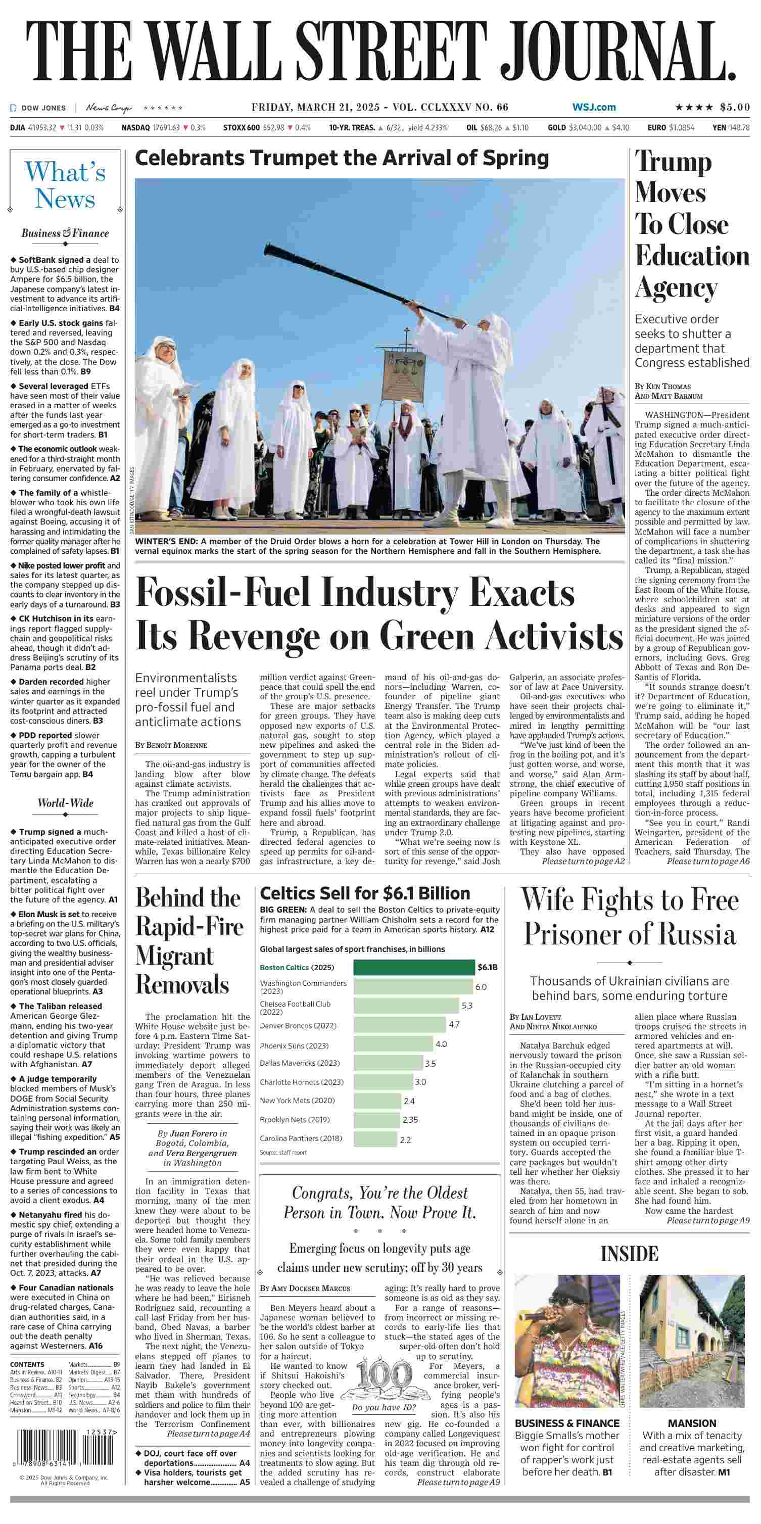 华尔街日报 2025-03-21 The WSJ 华尔街日报 2025-03-21 The WSJ
