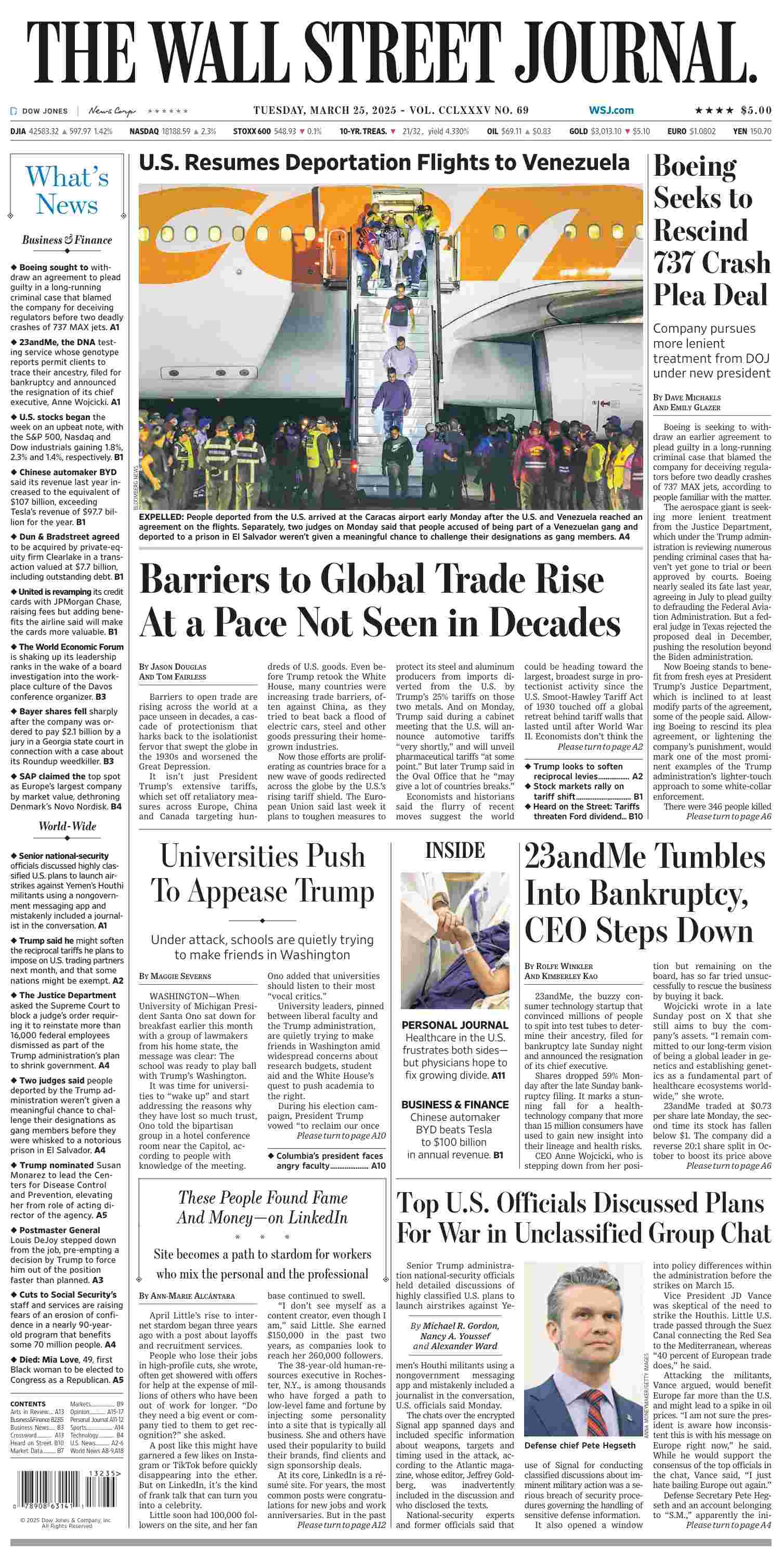 华尔街日报 2025-03-25 The WSJ 华尔街日报 2025-03-25 The WSJ