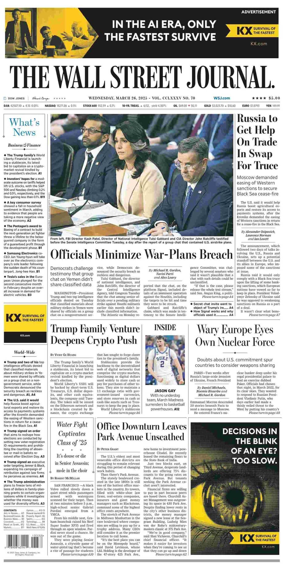 华尔街日报 2025-03-26 The WSJ 华尔街日报 2025-03-26 The WSJ