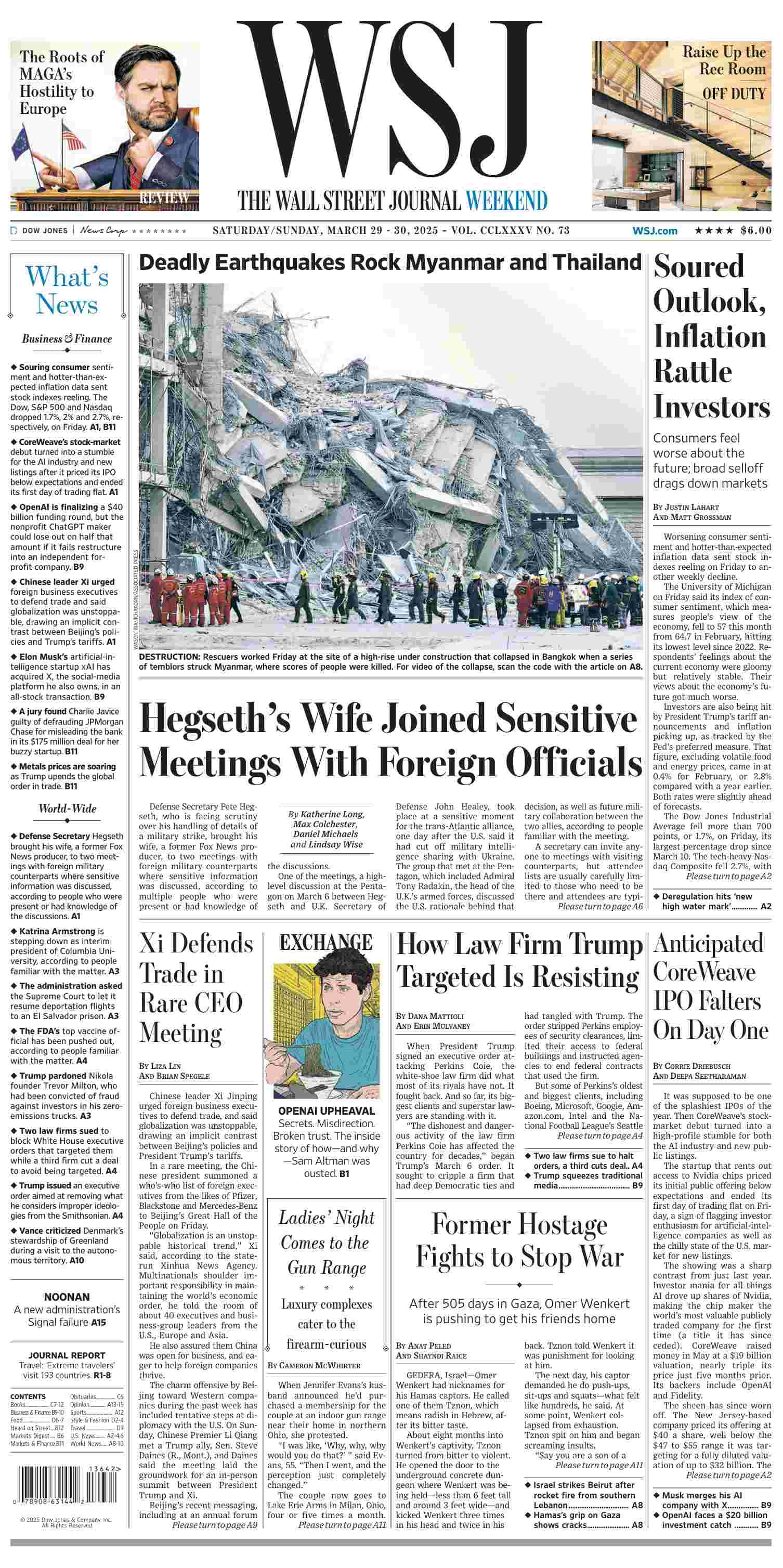 华尔街日报 2025-03-29 The WSJ 华尔街日报 2025-03-29 The WSJ