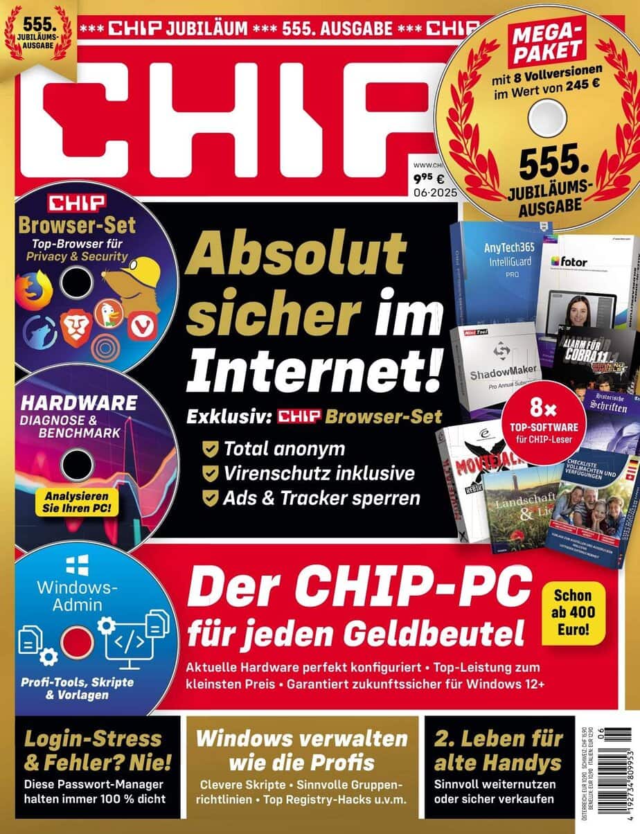 Chip 2025-06 德语版 新电脑杂志下载 Chip 2025-06 德语版 新电脑杂志下载