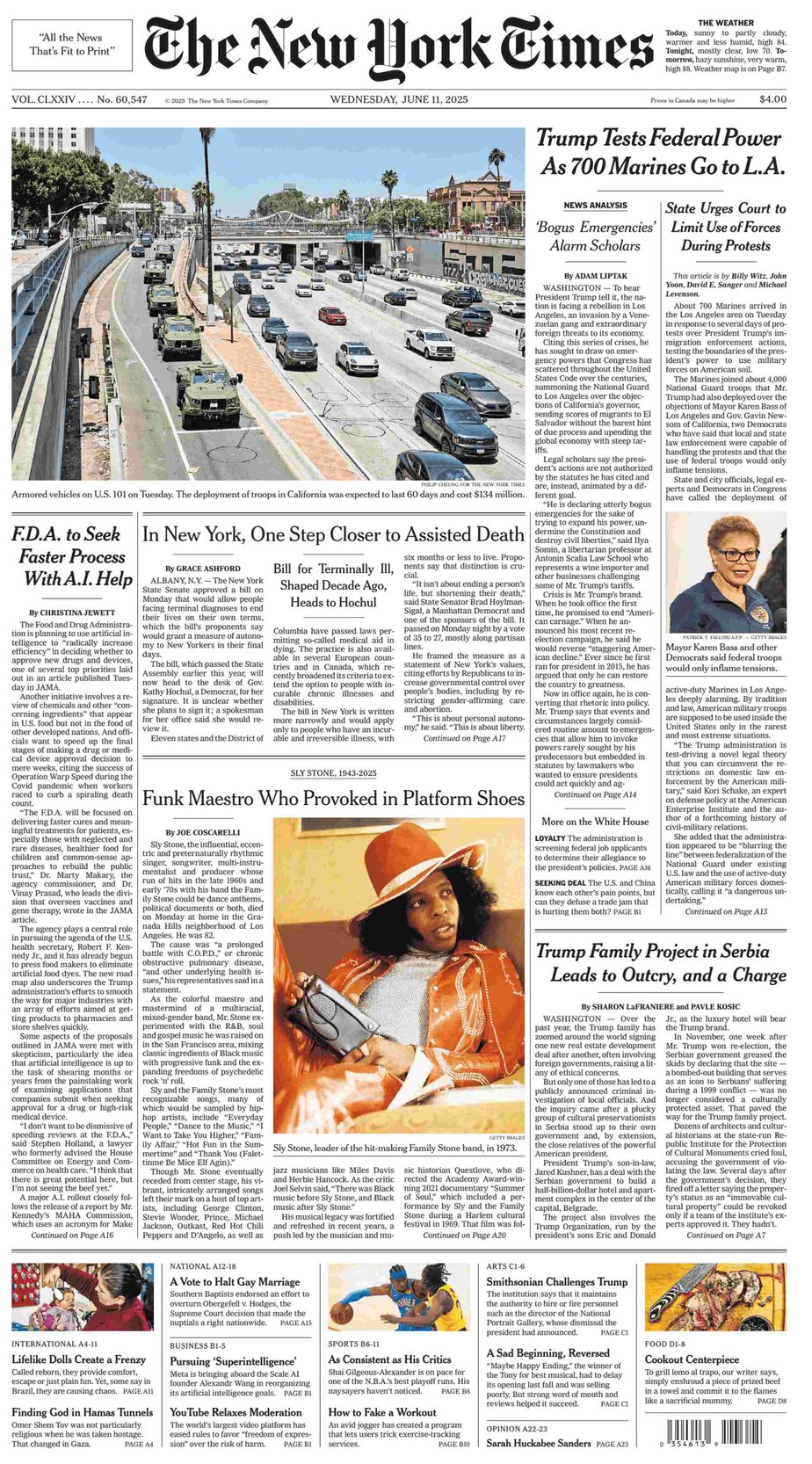 纽约时报英文版 2025-06-11 The New York Times 下载 纽约时报英文版 2025-06-11 The New York Times 下载