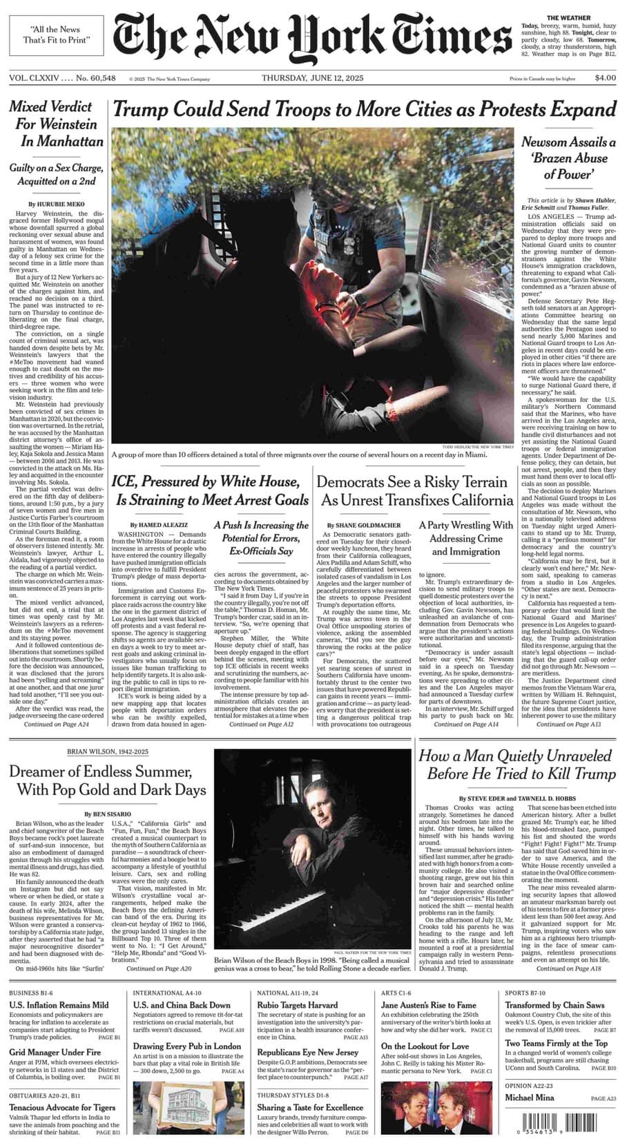 纽约时报英文版 2025-06-12 The New York Times 下载 纽约时报英文版 2025-06-12 The New York Times 下载