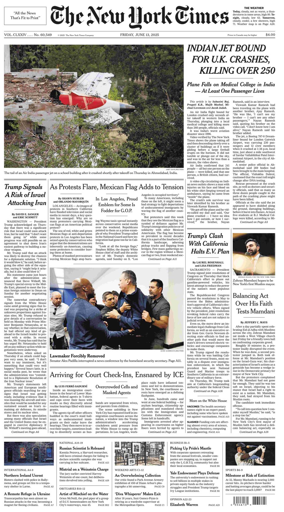 纽约时报英文版 2025-06-13 The New York Times 下载 纽约时报英文版 2025-06-13 The New York Times 下载