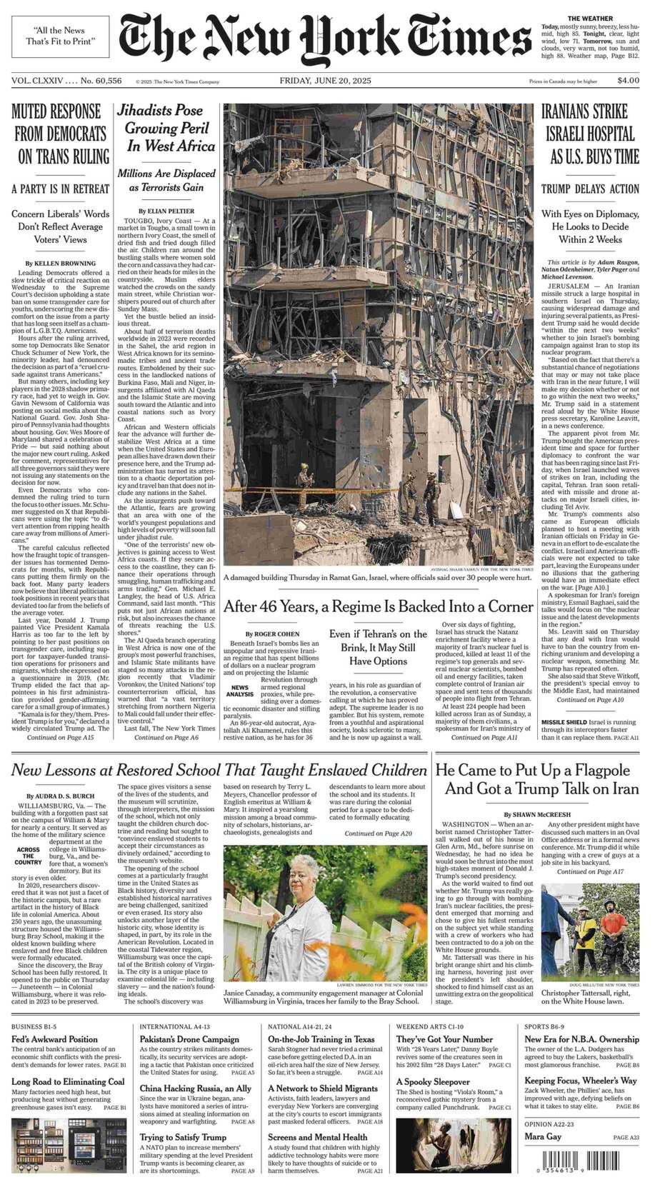 纽约时报英文版 2025-06-20 The New York Times 下载