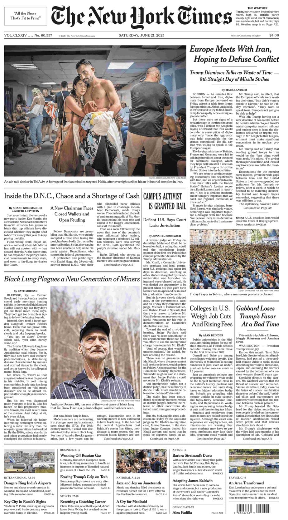 纽约时报英文版 2025-06-21 The New York Times 下载 纽约时报英文版 2025-06-21 The New York Times 下载