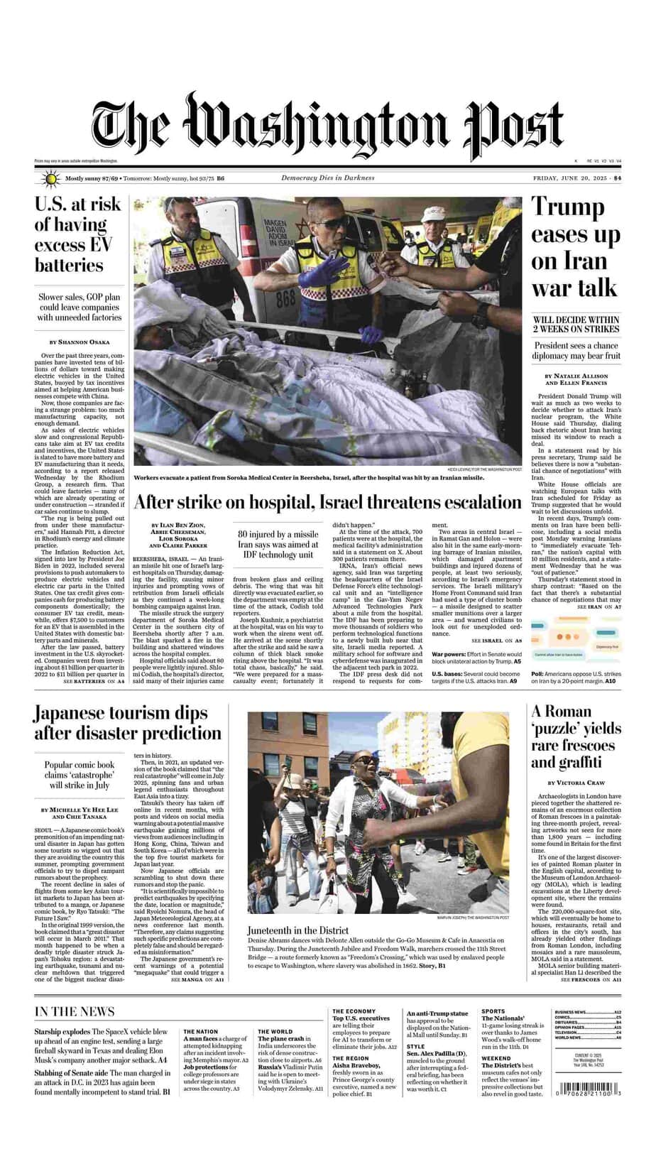华盛顿邮报 2025-06-20 The Washington Post 电子版pdf 华盛顿邮报 2025-06-20 The Washington Post 电子版pdf