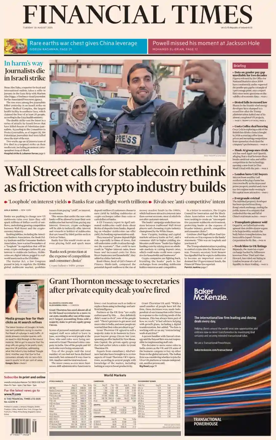 金融时报 2025-08-26 FT 电子版pdf外刊下载 金融时报 2025-08-26 FT 电子版pdf外刊下载