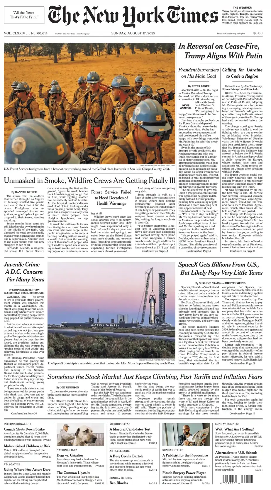 纽约时报 2025-08-17 The New York Times 下载 纽约时报 2025-08-17 The New York Times 下载