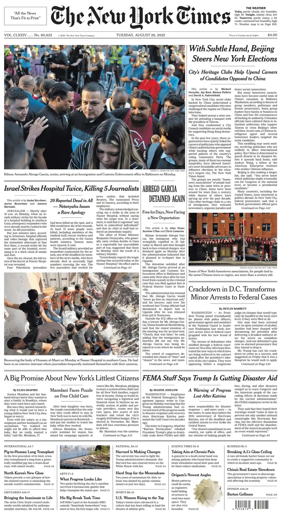 纽约时报 2025-08-26 The New York Times 外刊下载 纽约时报 2025-08-26 The New York Times 外刊下载