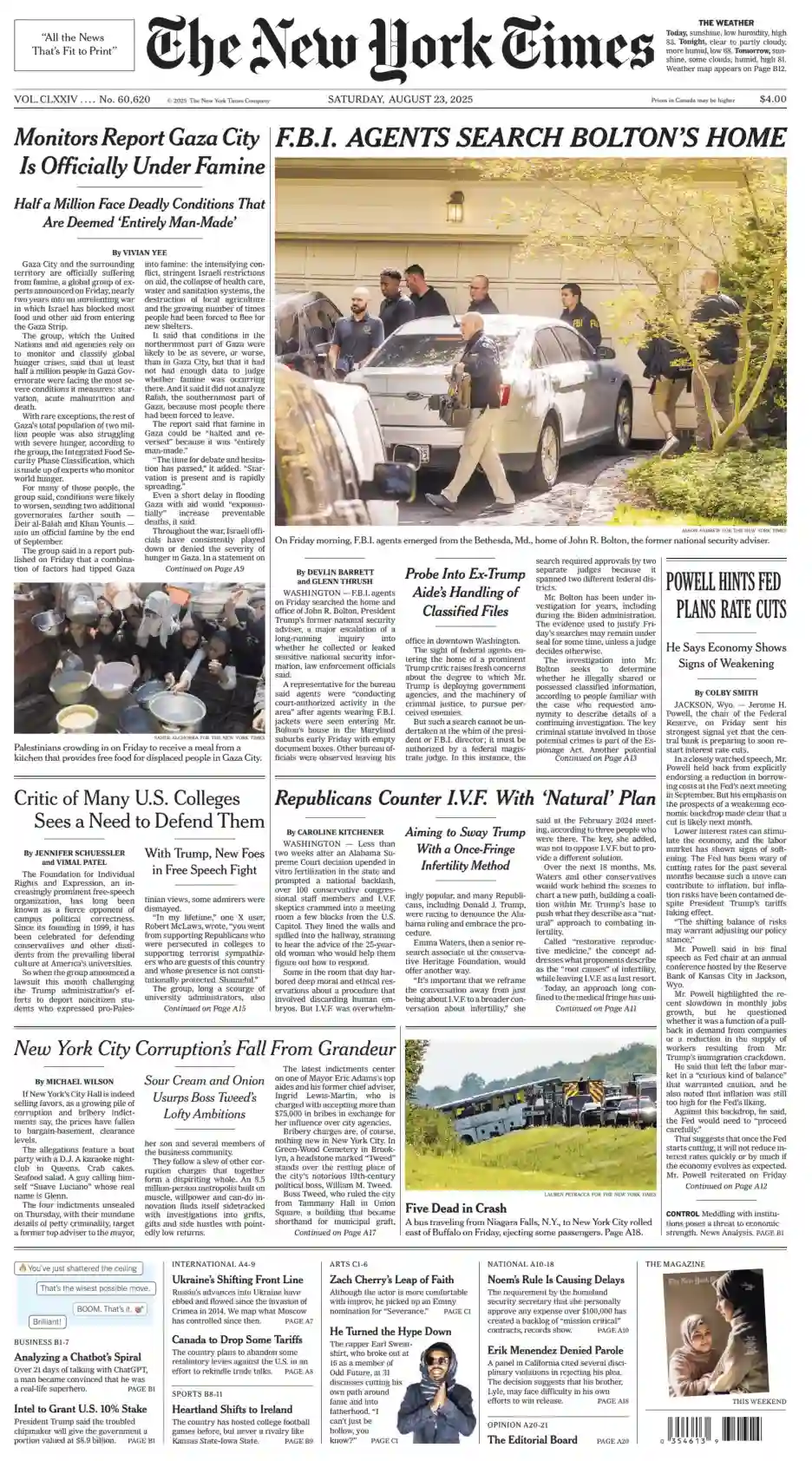 纽约时报 2025-08-23 The New York Times 外刊下载