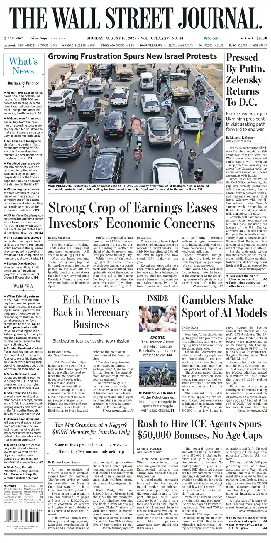 华尔街日报 2025-08-18 The Wall Street Journal 最新高清pdf 华尔街日报 2025-08-18 The Wall Street Journal 最新高清pdf