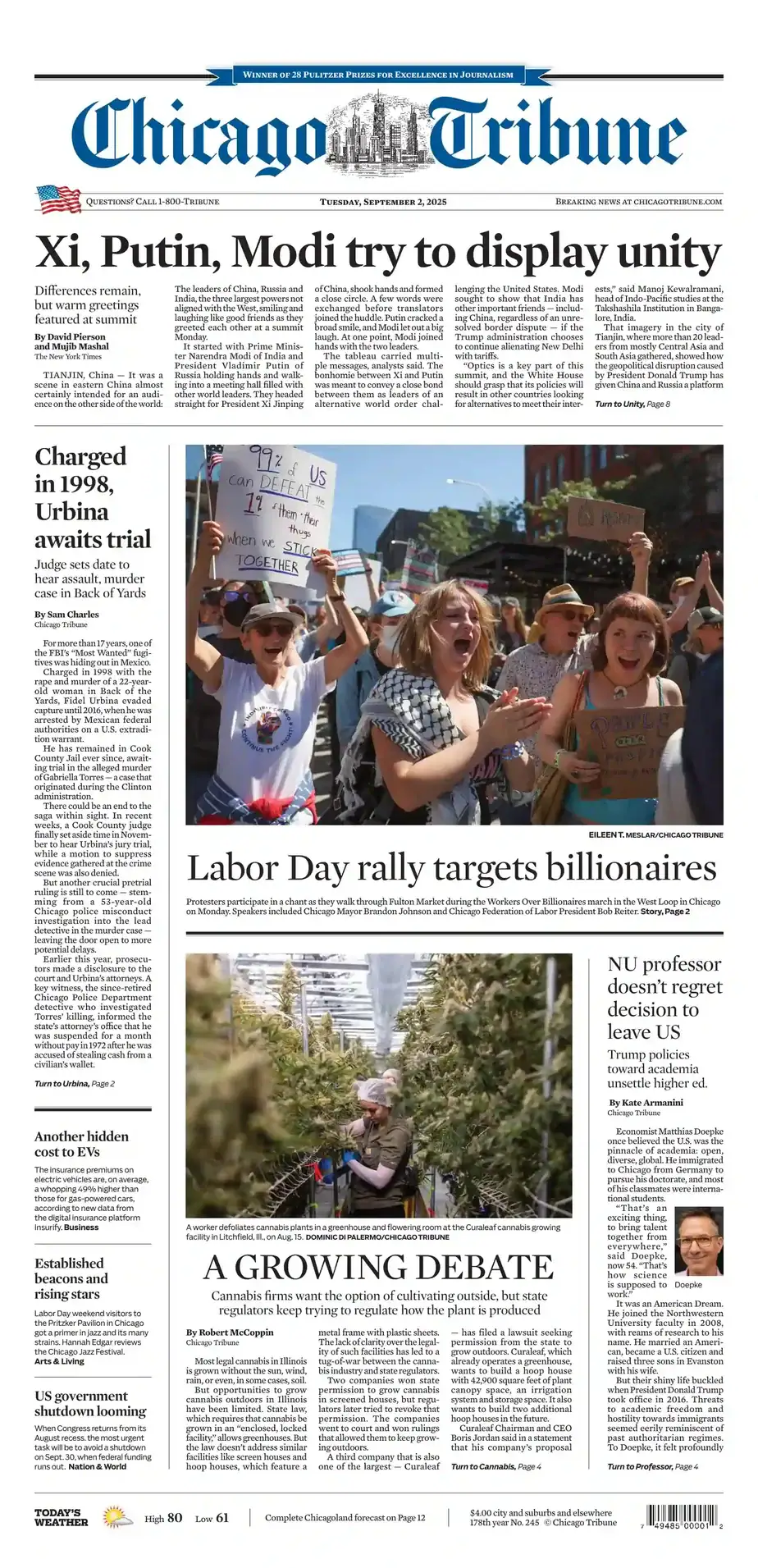 芝加哥论坛报 2025-09-02 Chicago Tribune 高清pdf外刊 芝加哥论坛报 2025-09-02 Chicago Tribune 高清pdf外刊