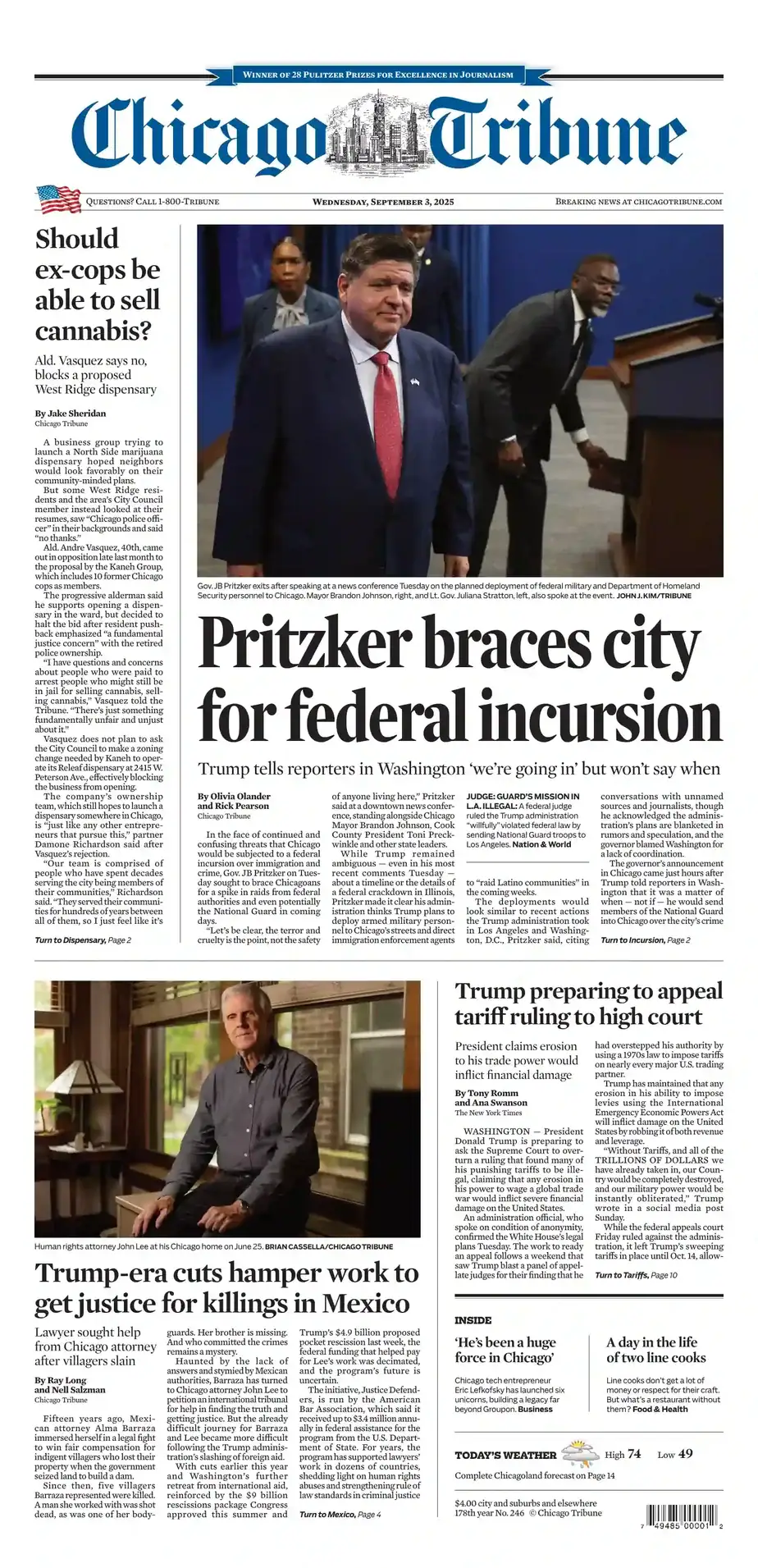 芝加哥论坛报 2025-09-03 Chicago Tribune 高清pdf外刊 芝加哥论坛报 2025-09-03 Chicago Tribune 高清pdf外刊