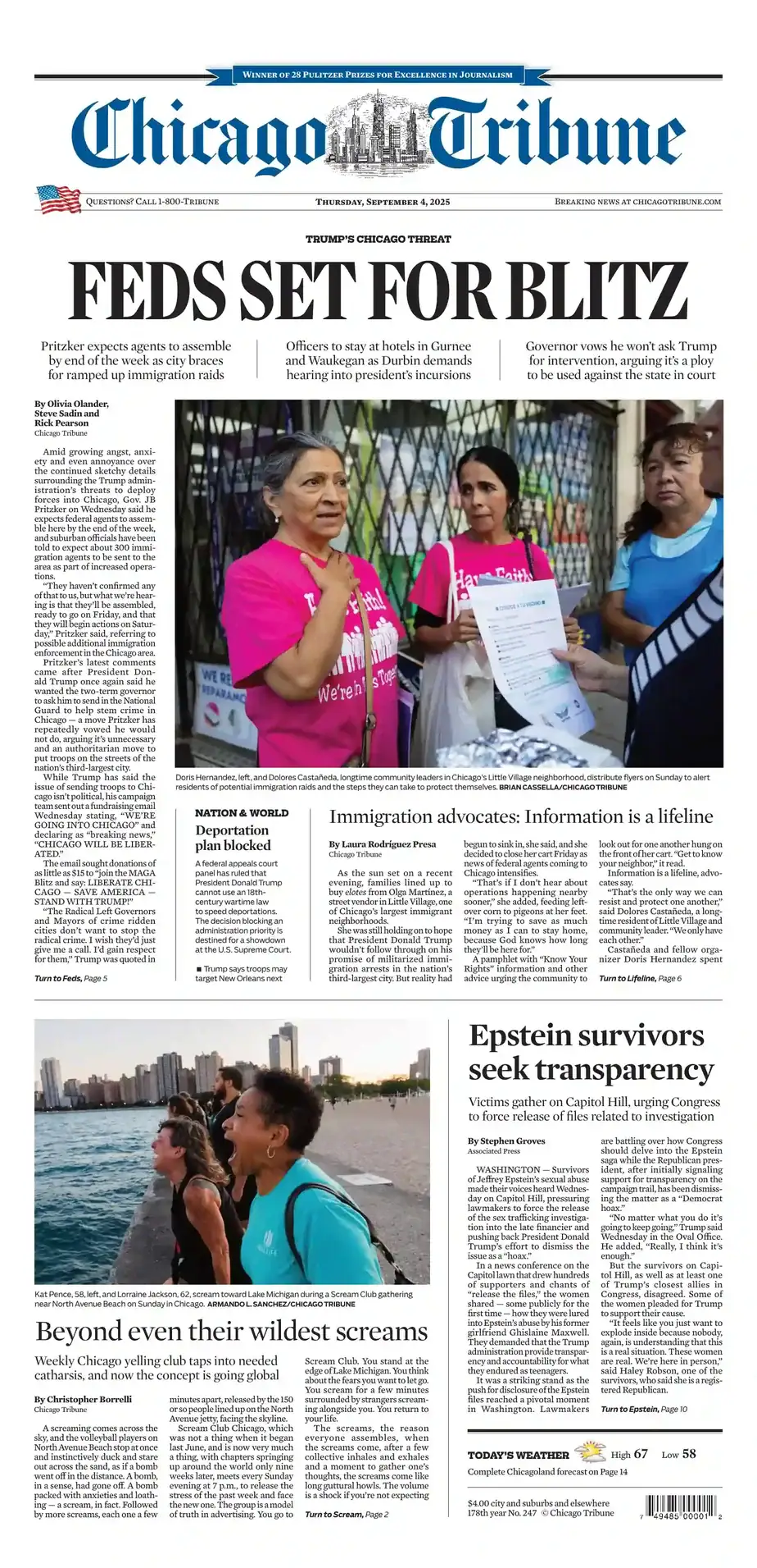 芝加哥论坛报 2025-09-04 Chicago Tribune 外刊下载 芝加哥论坛报 2025-09-04 Chicago Tribune 外刊下载