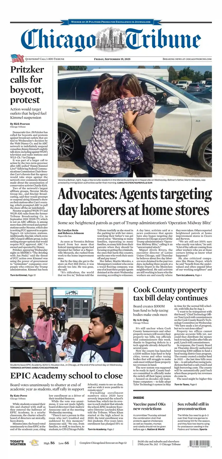 芝加哥论坛报 2025-09-19 Chicago Tribune 外刊下载 芝加哥论坛报 2025-09-19 Chicago Tribune 外刊下载