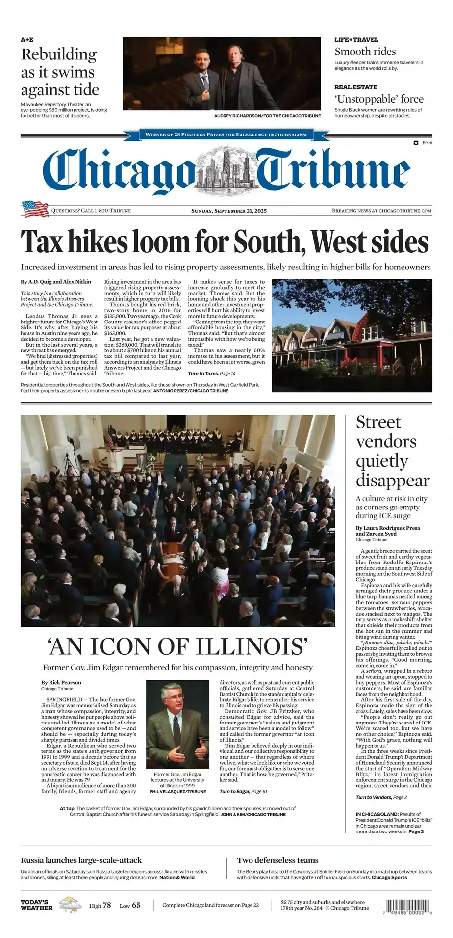芝加哥论坛报 2025-09-21 Chicago Tribune 外刊下载