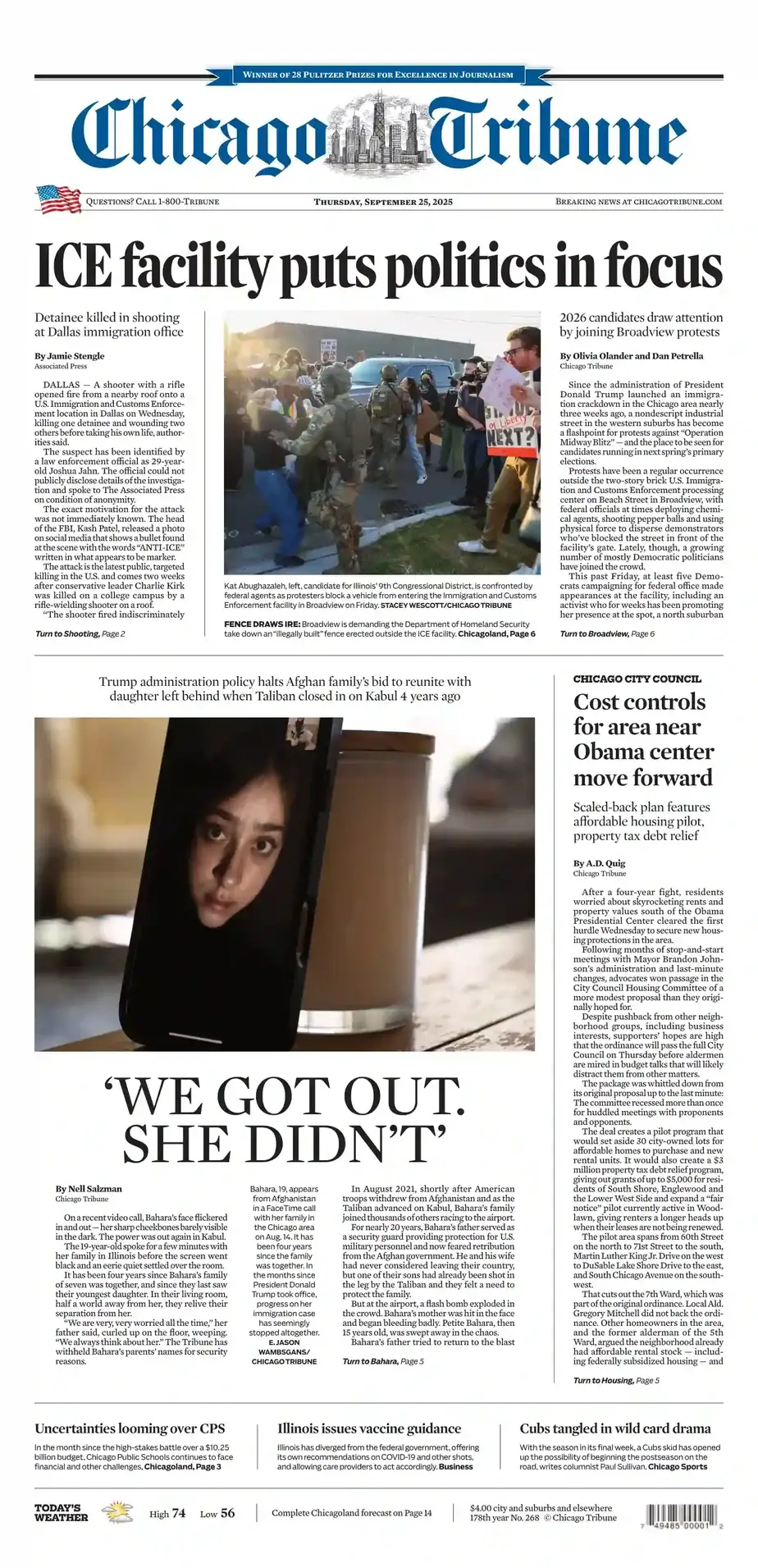 芝加哥论坛报 2025-09-25 Chicago Tribune 外刊下载