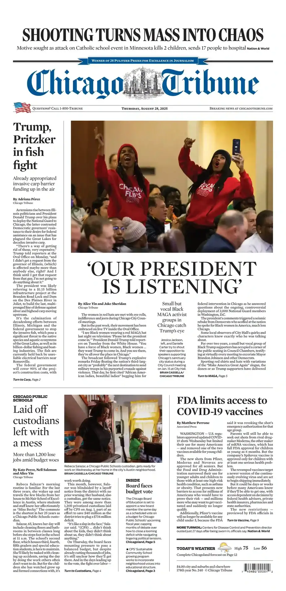 芝加哥论坛报 2025-08-28 Chicago Tribune 高清pdf外刊 芝加哥论坛报 2025-08-28 Chicago Tribune 高清pdf外刊