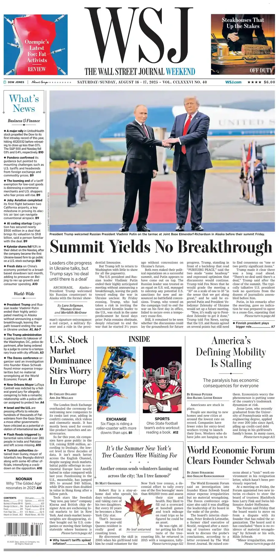 华尔街日报 2025-08-16 The Wall Street Journal 外刊高清pdf
