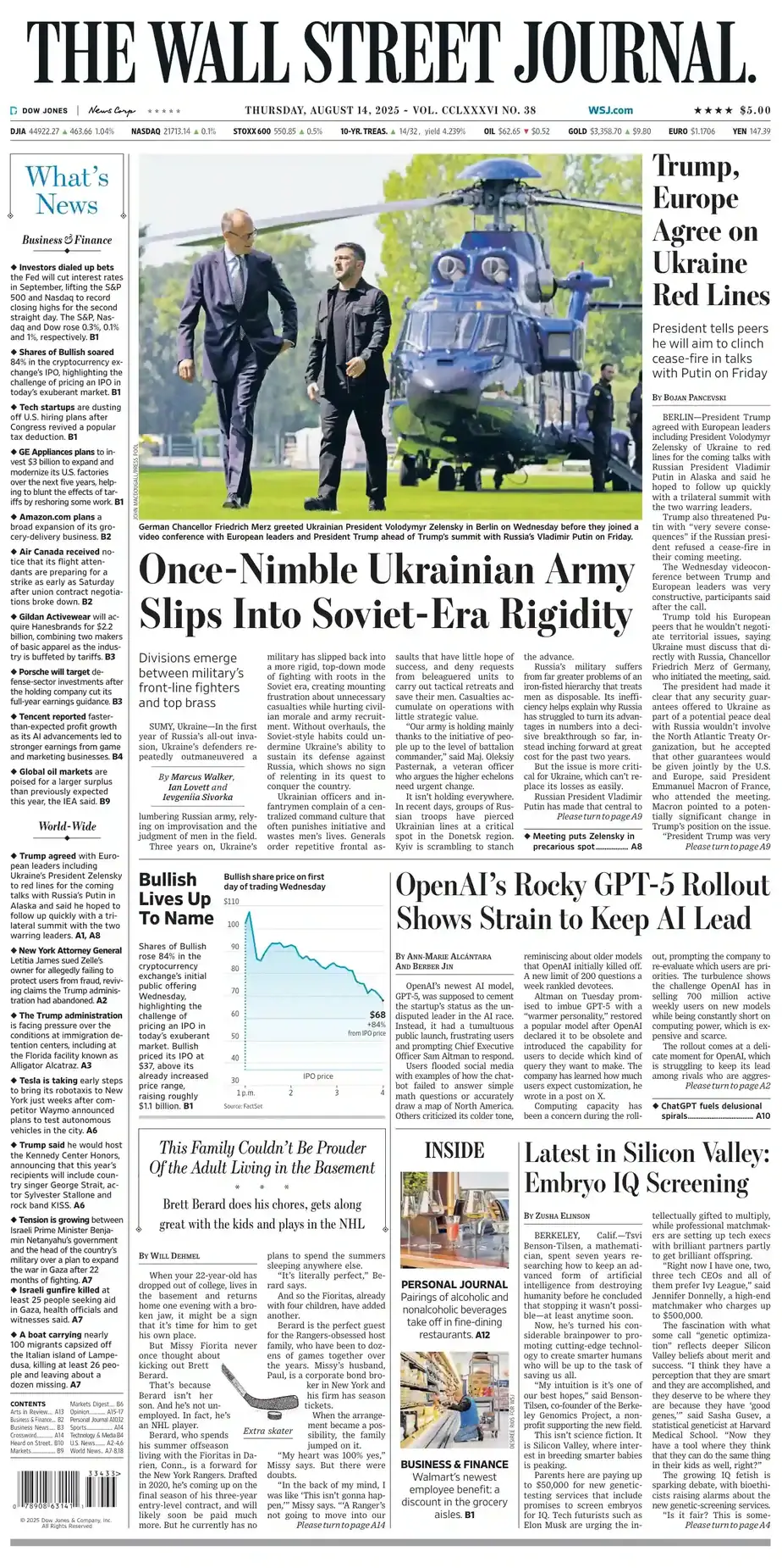 华尔街日报 2025-08-14 The Wall Street Journal 外刊高清pdf