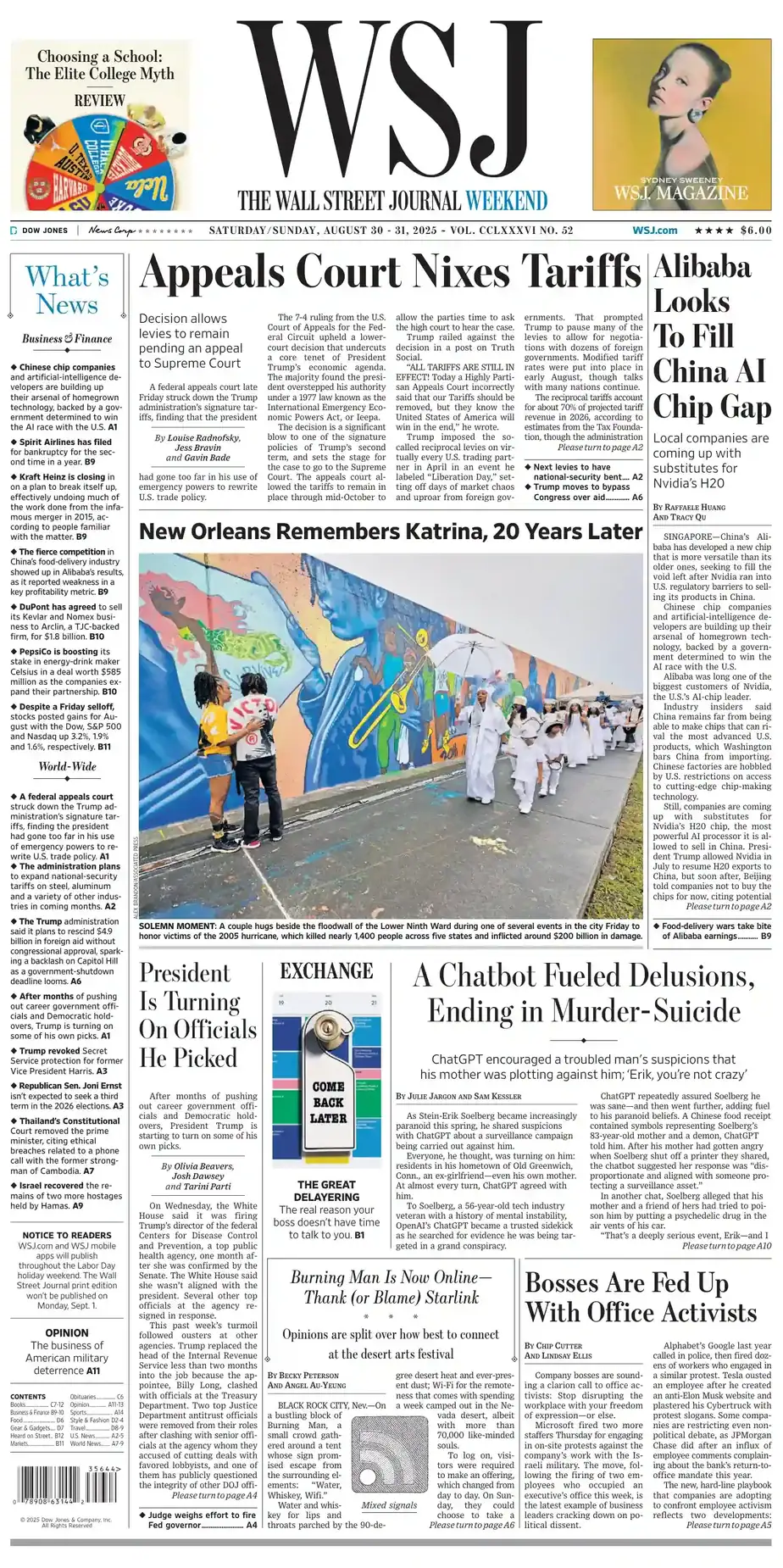 华尔街日报 2025-08-30 The Wall Street Journal 外刊高清pdf 华尔街日报 2025-08-30 The Wall Street Journal 外刊高清pdf