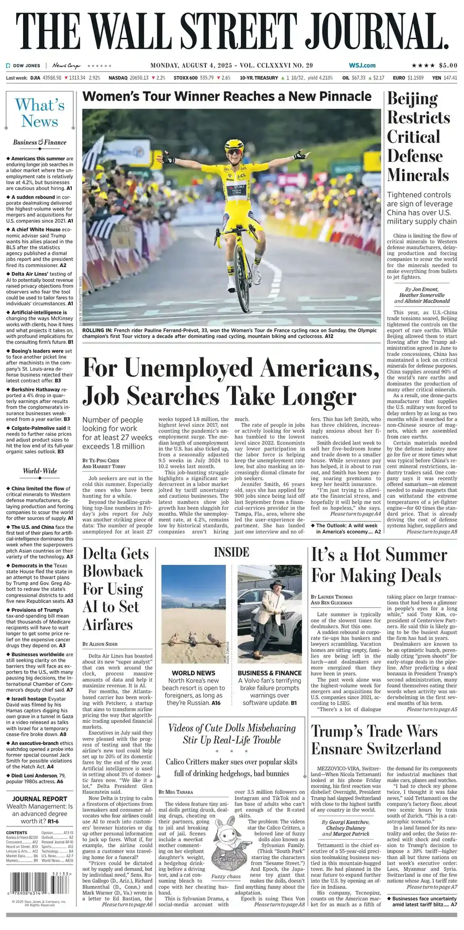 华尔街日报 2025-08-04 The Wall Street Journal 外刊高清pdf