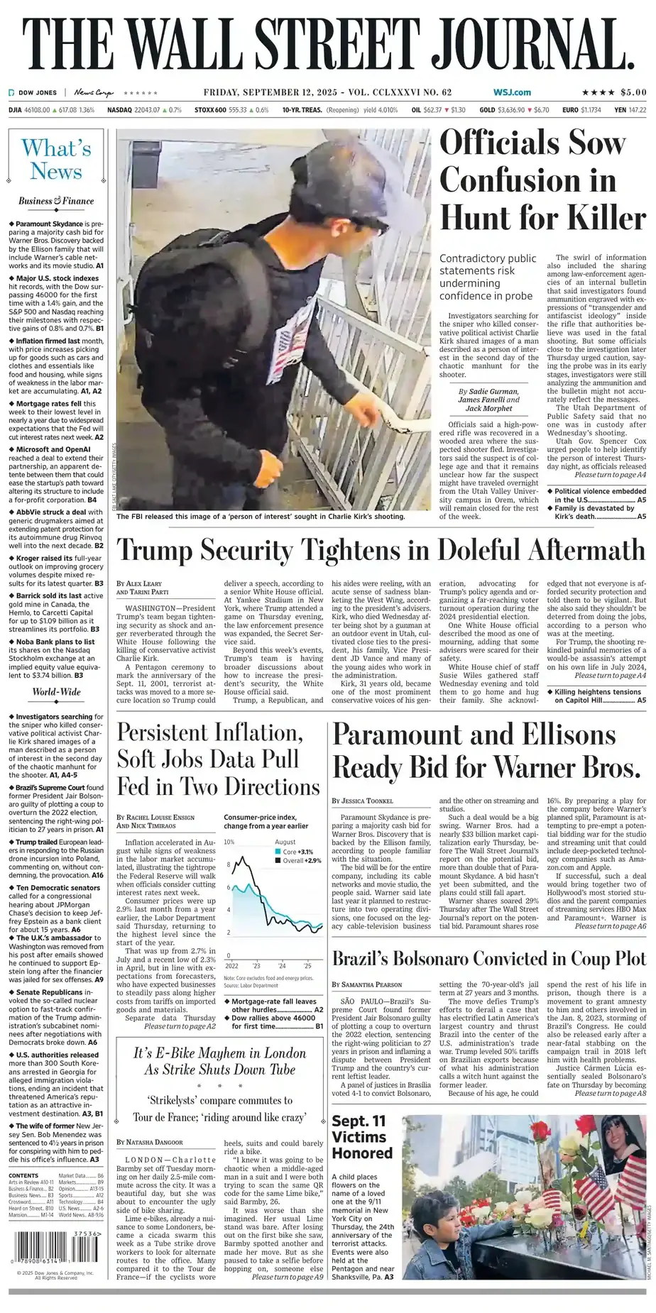 华尔街日报 2025-09-12 The Wall Street Journal 外刊下载 华尔街日报 2025-09-12 The Wall Street Journal 外刊下载