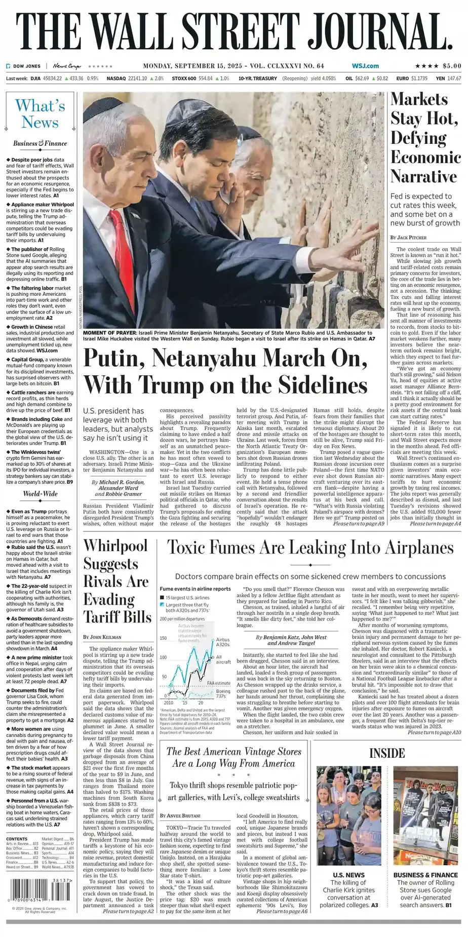 华尔街日报 2025-09-15 The Wall Street Journal 外刊下载 华尔街日报 2025-09-15 The Wall Street Journal 外刊下载