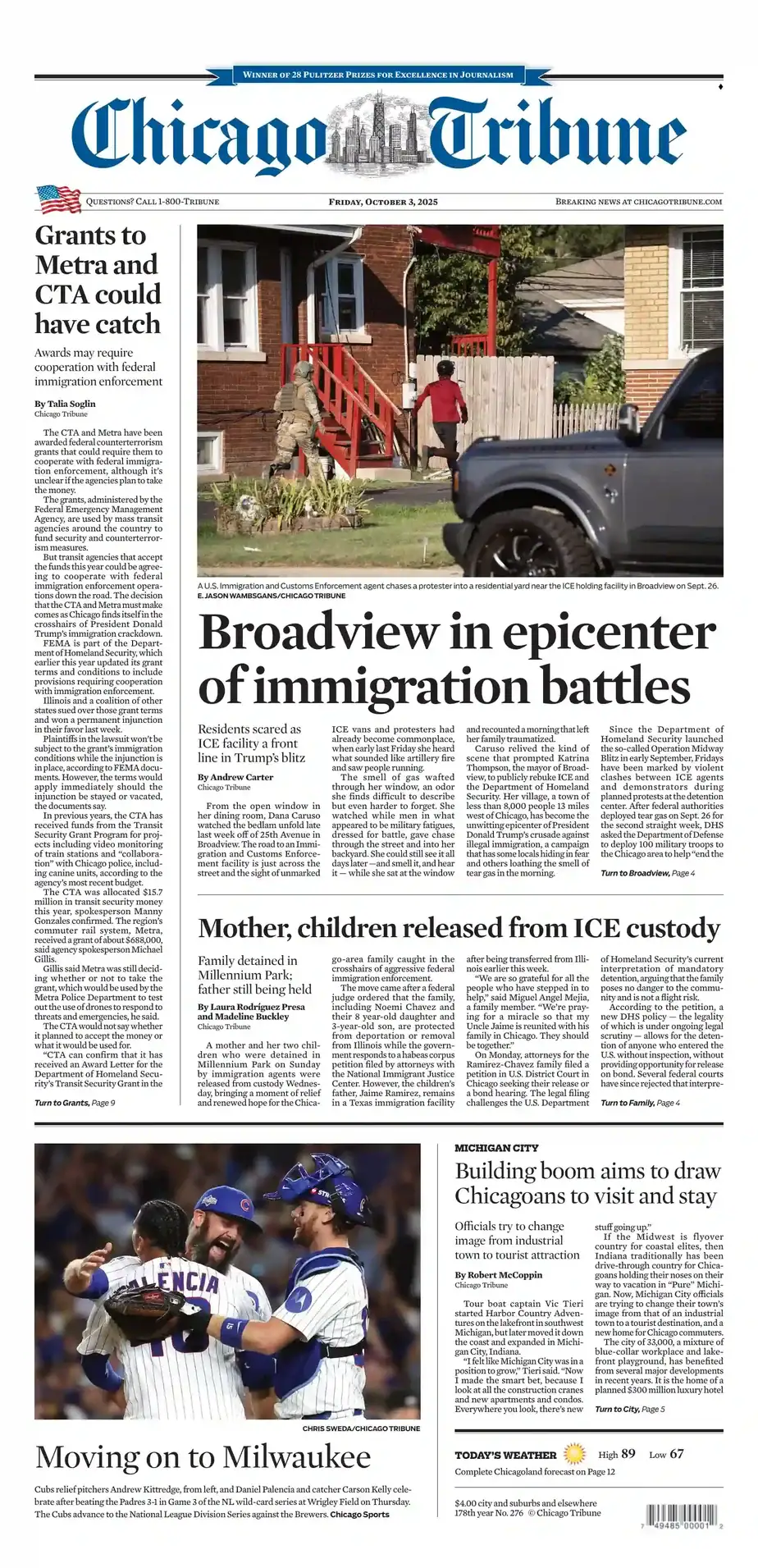 芝加哥论坛报 2025-10-03 Chicago Tribune 外刊下载