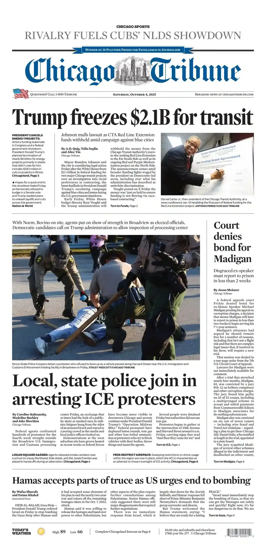 芝加哥论坛报 2025-10-04 Chicago Tribune 外刊下载