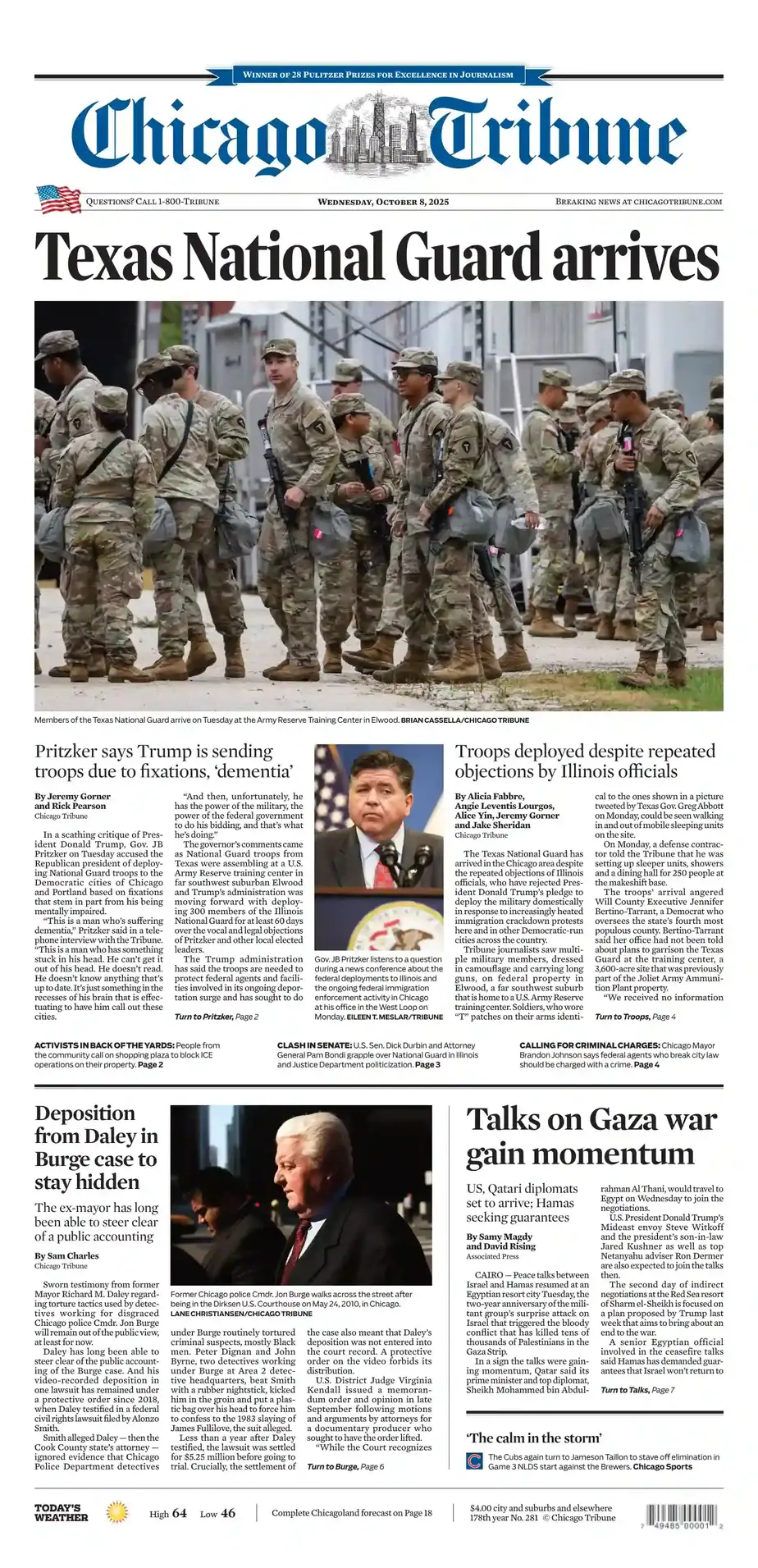 芝加哥论坛报 2025-10-08 Chicago Tribune 外刊下载 芝加哥论坛报 2025-10-08 Chicago Tribune 外刊下载