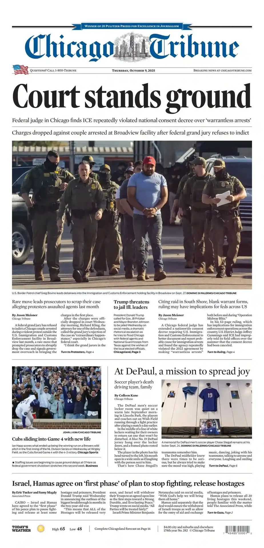 芝加哥论坛报 2025-10-09 Chicago Tribune 外刊下载 芝加哥论坛报 2025-10-09 Chicago Tribune 外刊下载