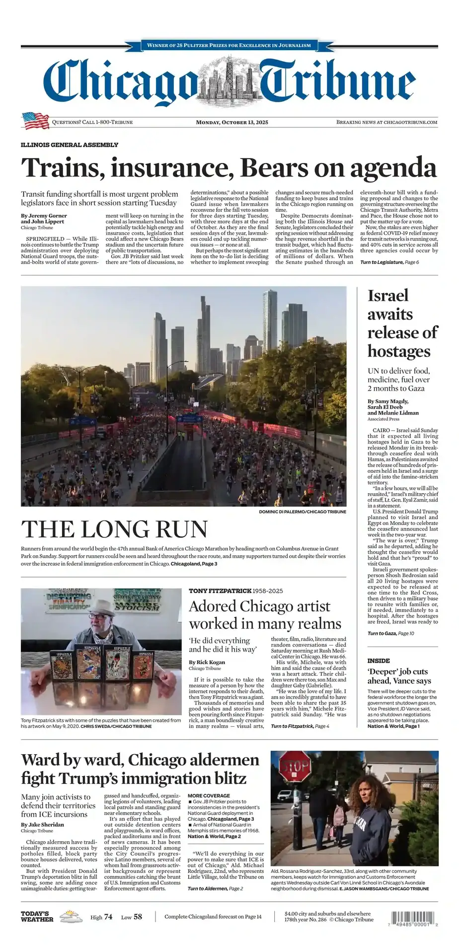 芝加哥论坛报 2025-10-13 Chicago Tribune 外刊下载 芝加哥论坛报 2025-10-13 Chicago Tribune 外刊下载