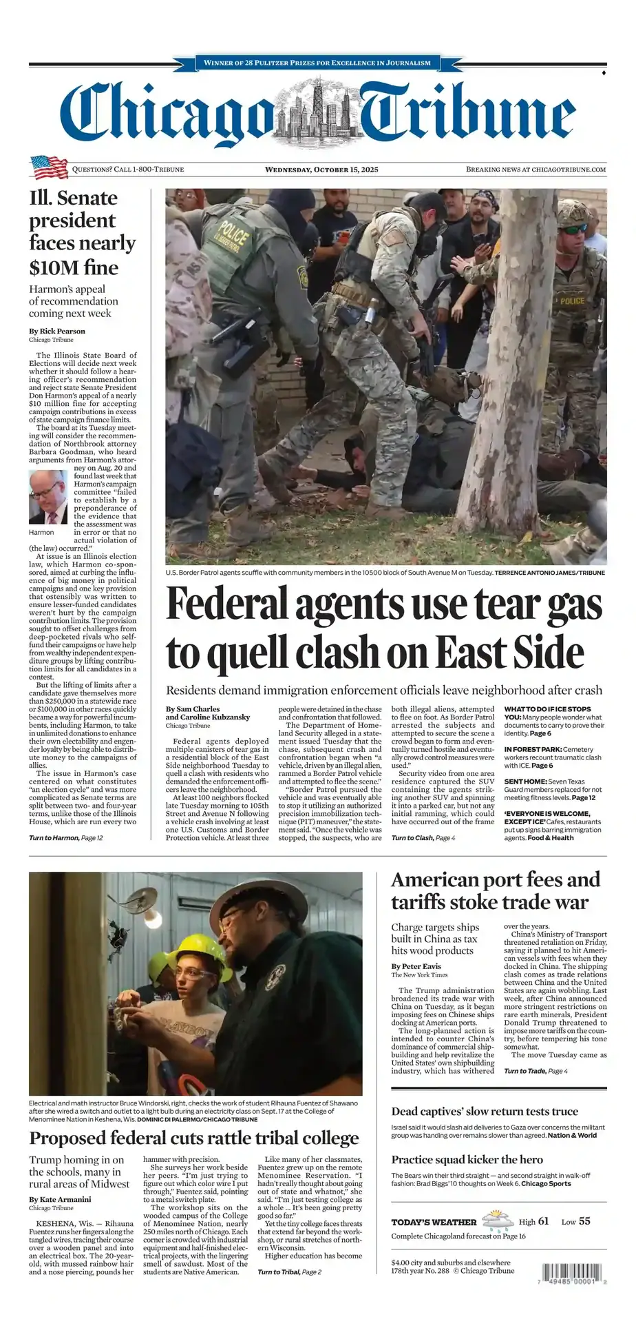 芝加哥论坛报 2025-10-15 Chicago Tribune 外刊下载 芝加哥论坛报 2025-10-15 Chicago Tribune 外刊下载