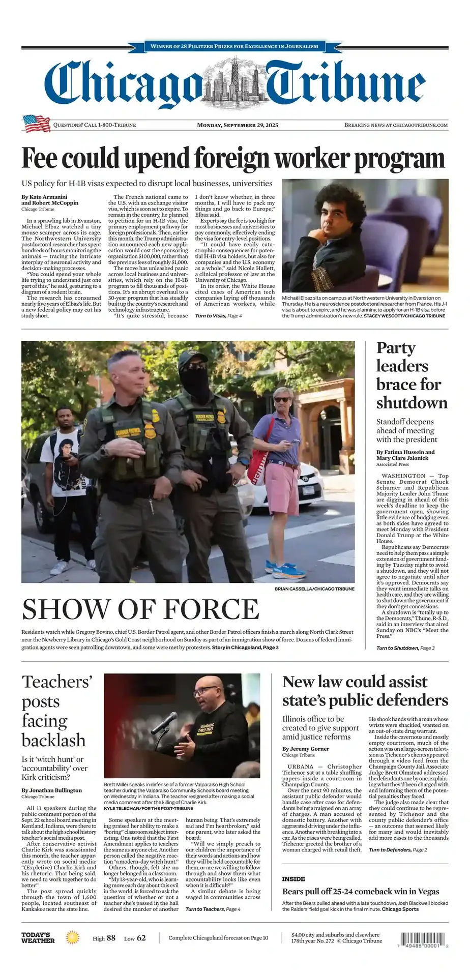 芝加哥论坛报 2025-09-29 Chicago Tribune 外刊下载 芝加哥论坛报 2025-09-29 Chicago Tribune 外刊下载
