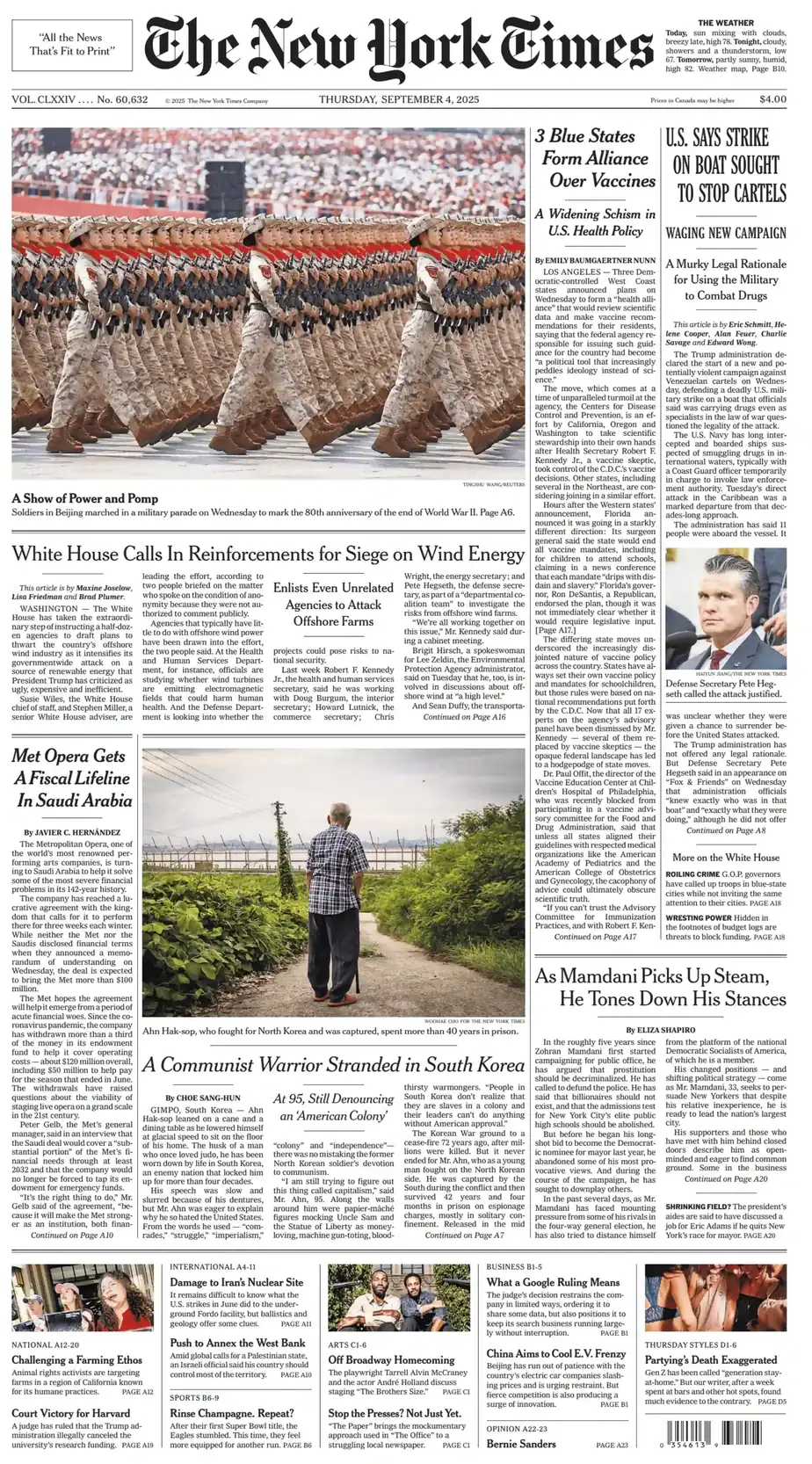 纽约时报 2025-09-04 The New York Times 外刊下载