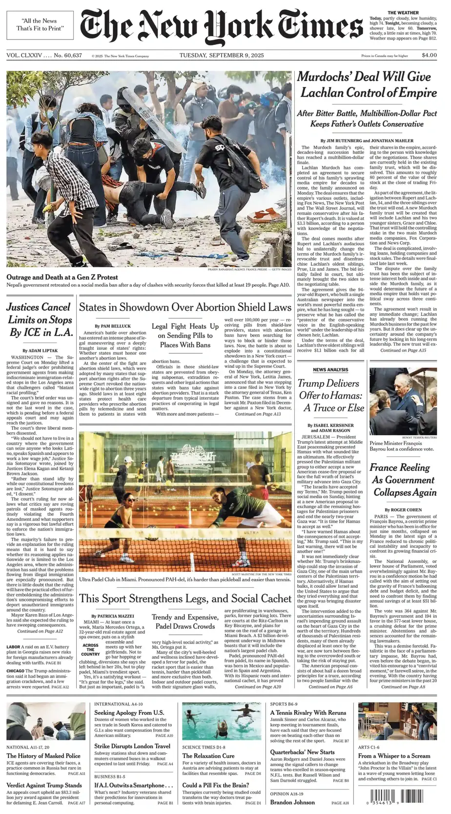 纽约时报 2025-09-09 The New York Times 外刊下载