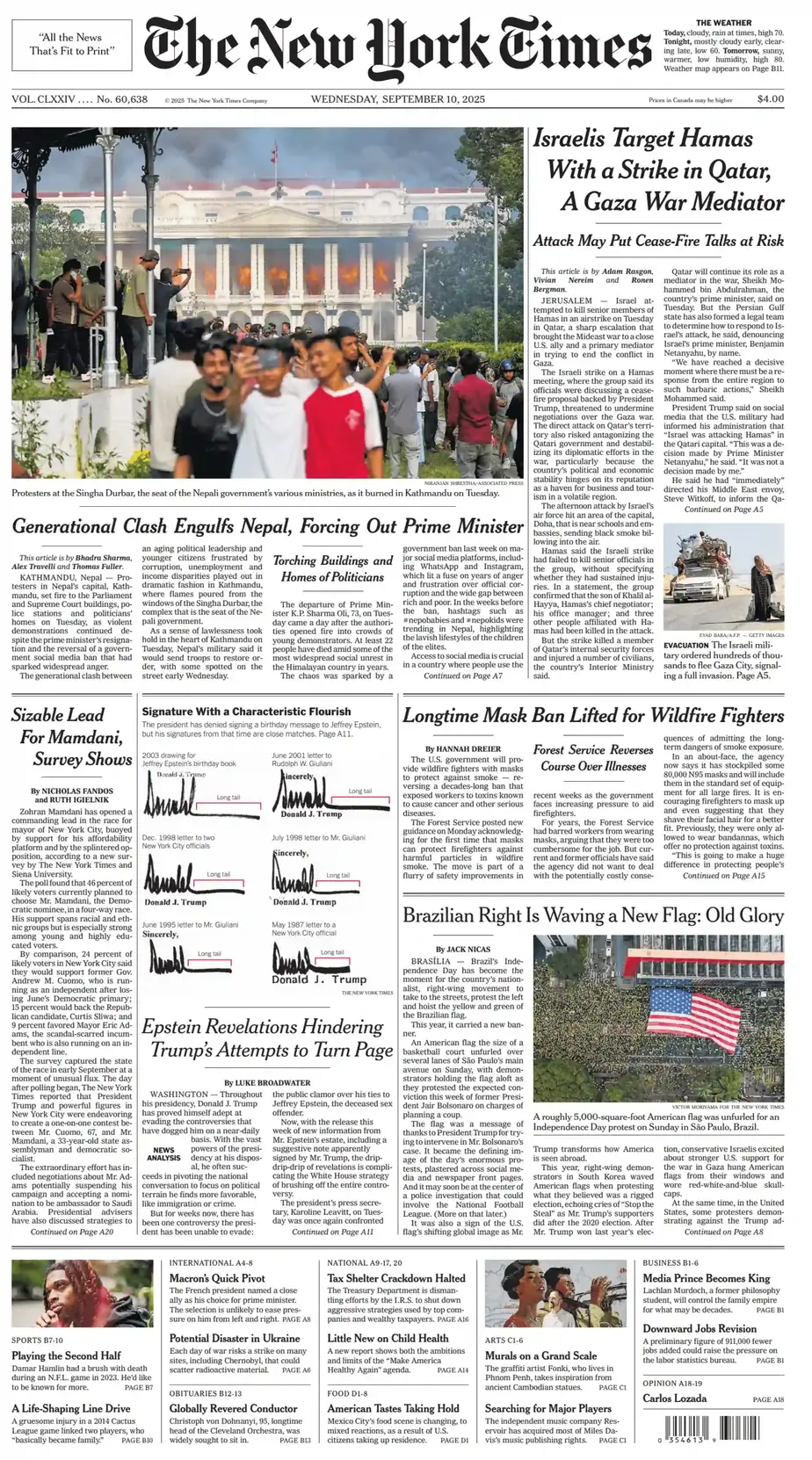 纽约时报 2025-09-10 The New York Times 外刊下载