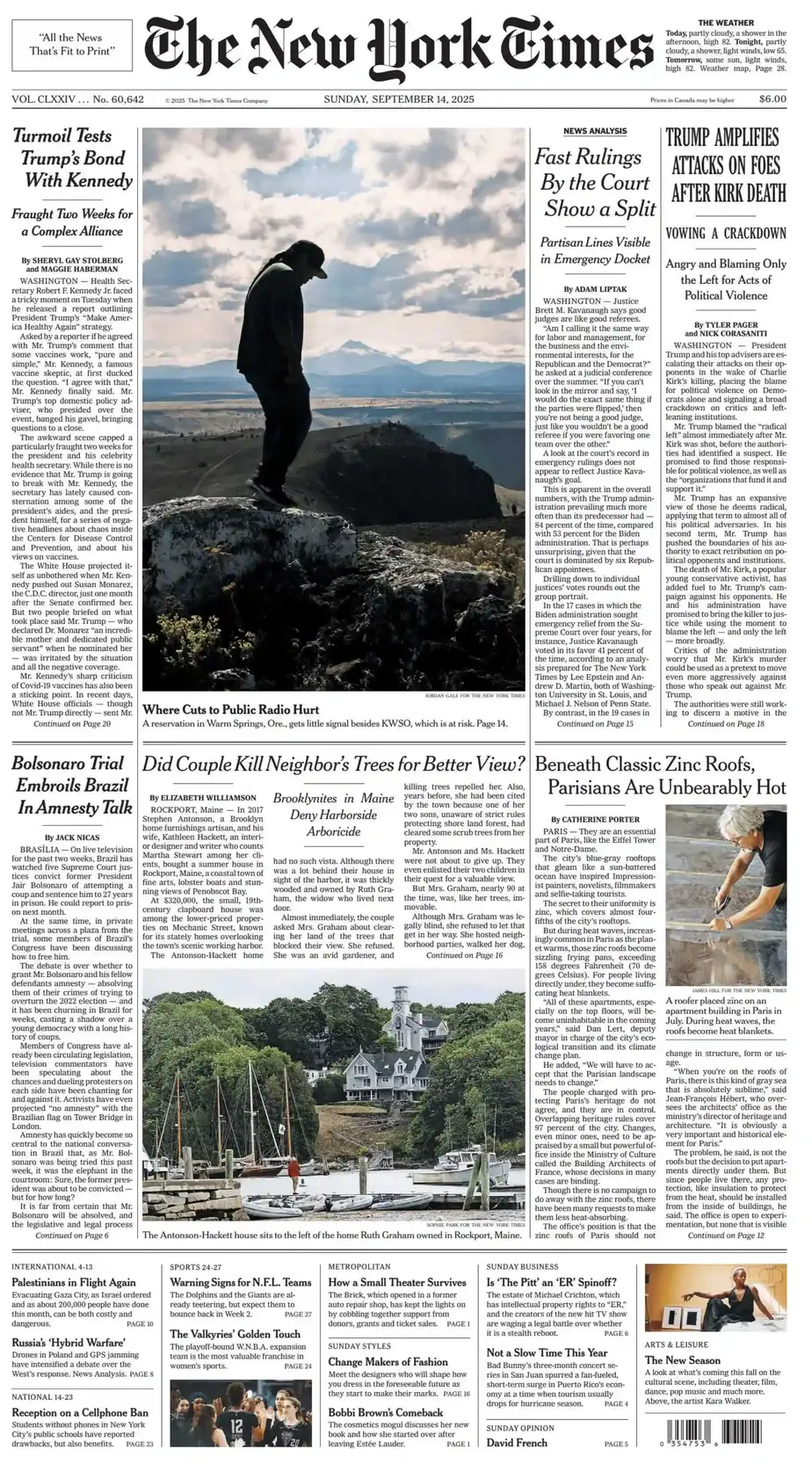 纽约时报 2025-09-14 The New York Times 外刊下载