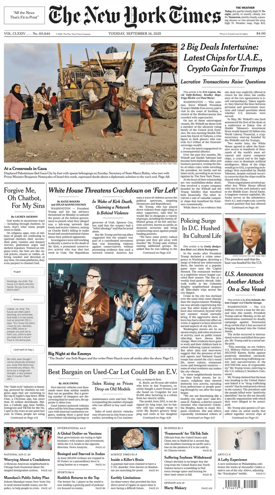 纽约时报 2025-09-16 The New York Times 外刊下载
